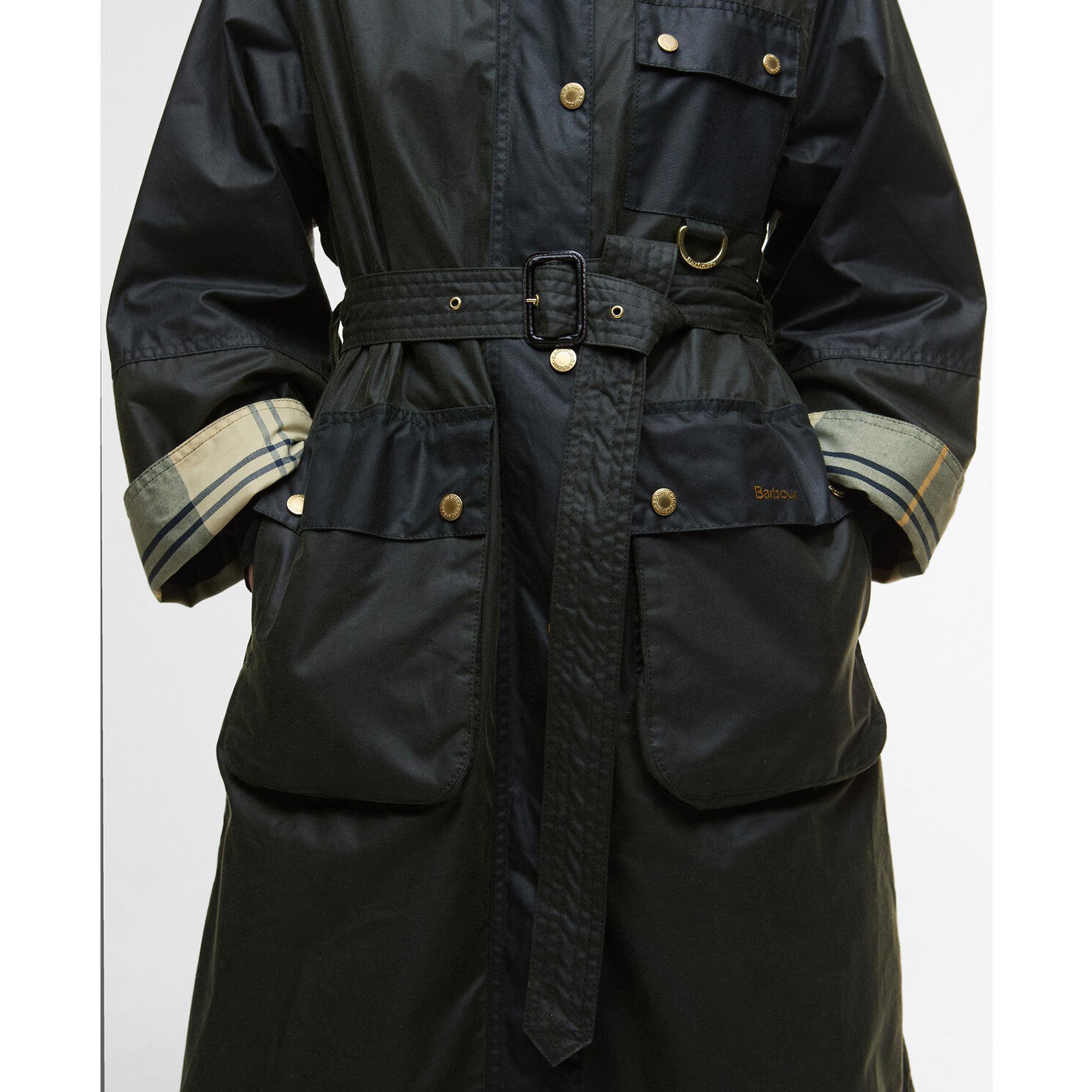 Product image 7 of 8 of Barbour Women's Milda Waxed Trench Coat - Fern/Sage/Ancient Tartan