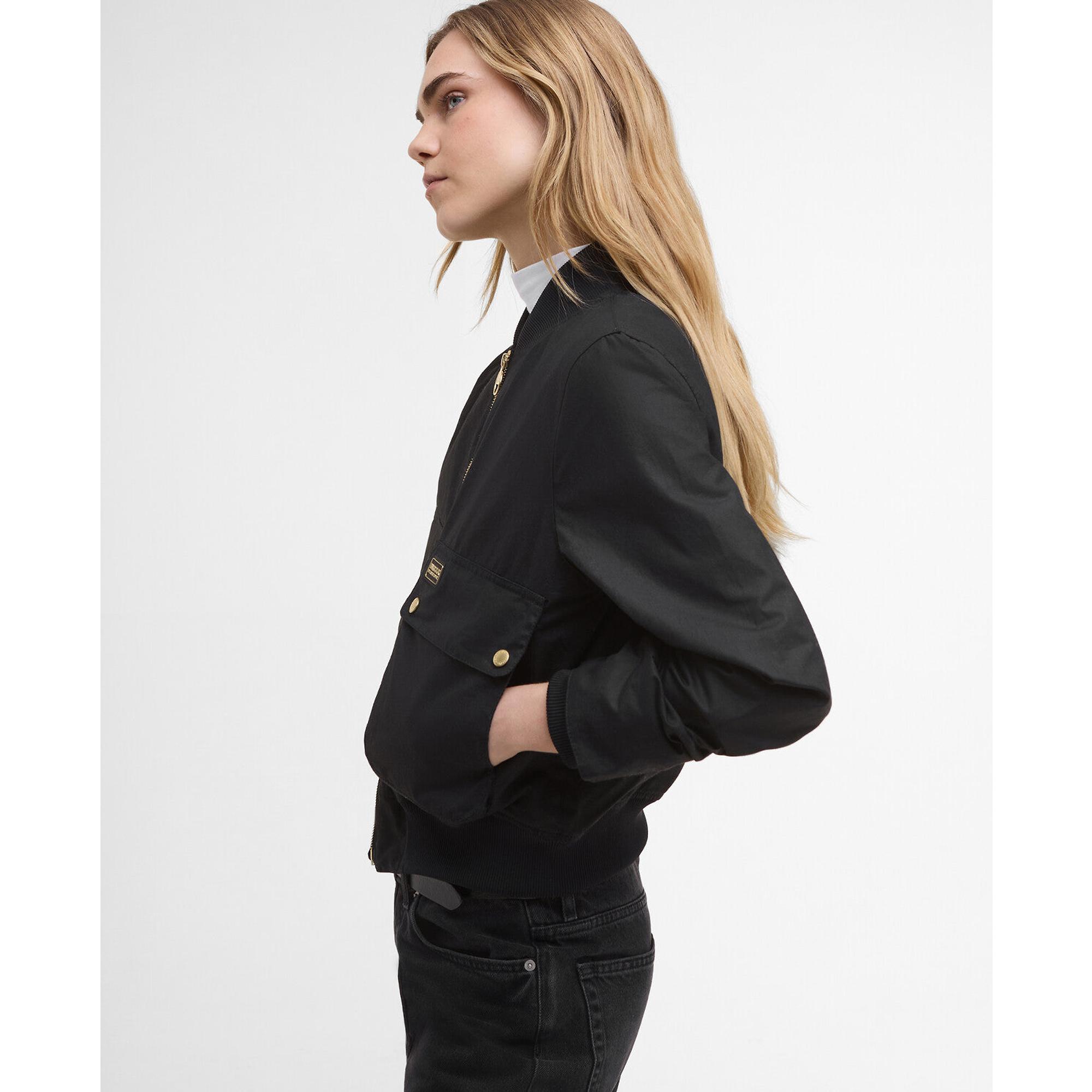 Product image 5 of 7 of Barbour International Women's Patsy Wax Bomber Jacket - Black