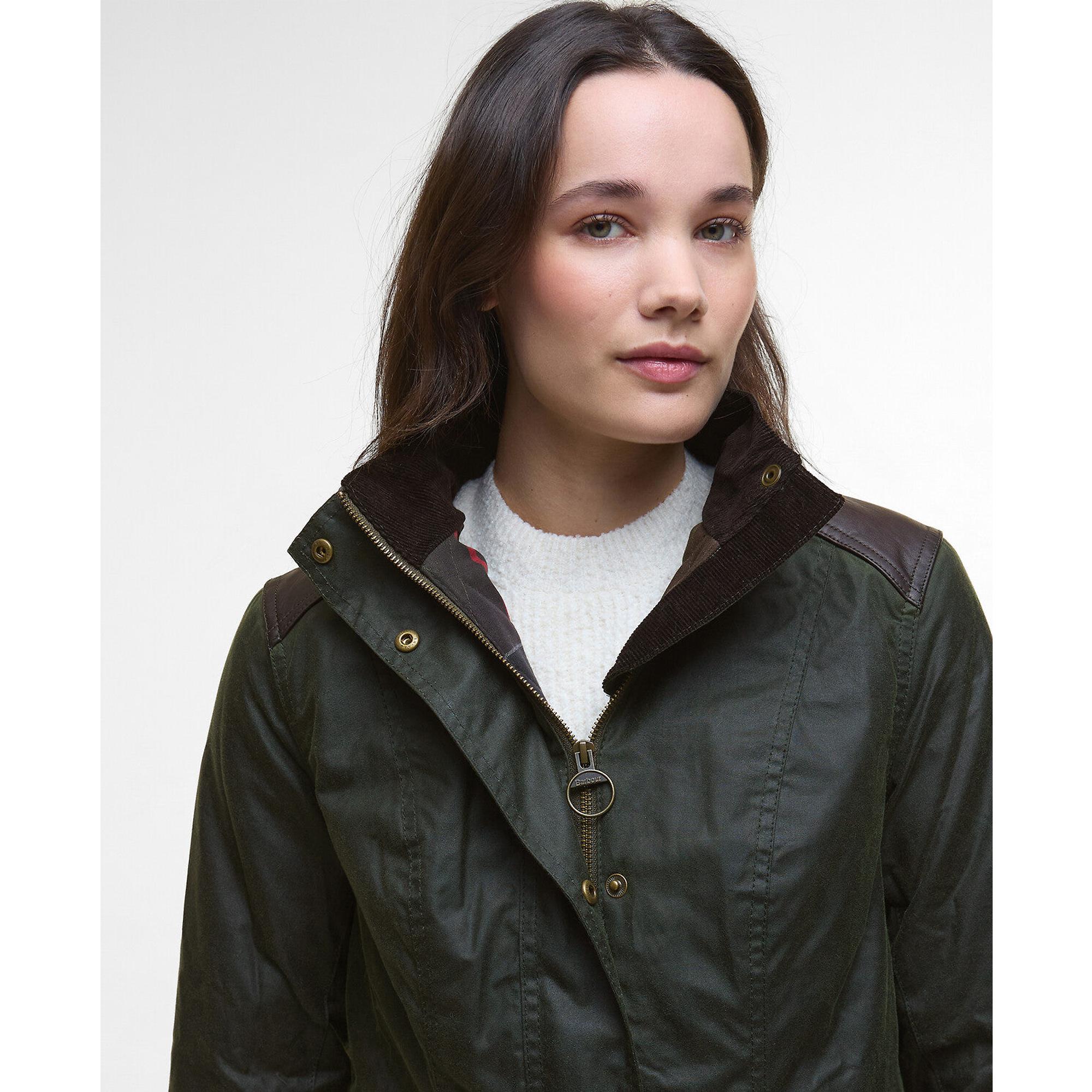 Product image 7 of 9 of Barbour Women's Fern Wax Jacket - Fern/Classic Tartan