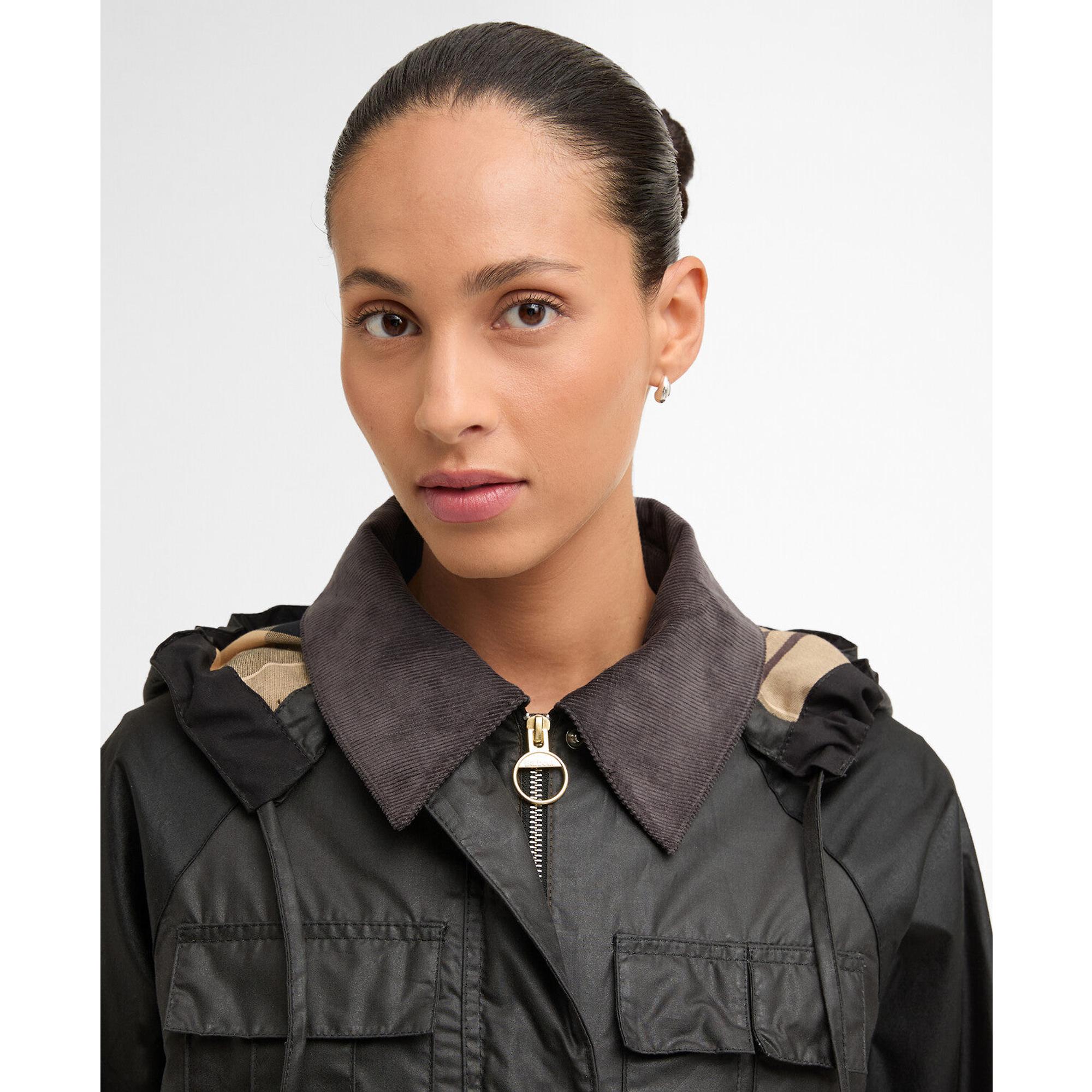 Product image 5 of 6 of Barbour Women's Liza Wax Jacket - Black/Grey/Sand/Dress