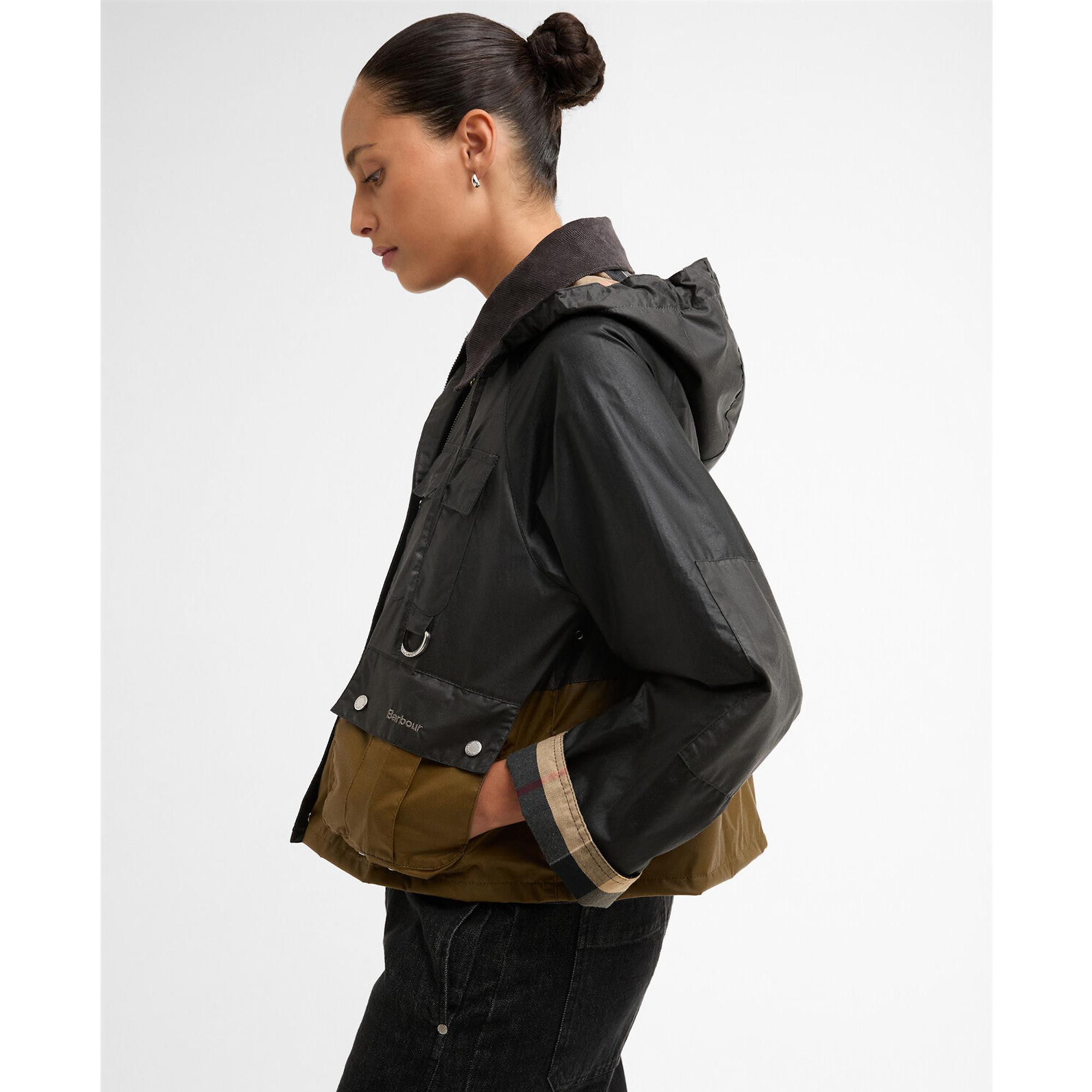 Product image 6 of 6 of Barbour Women's Liza Wax Jacket - Black/Grey/Sand/Dress