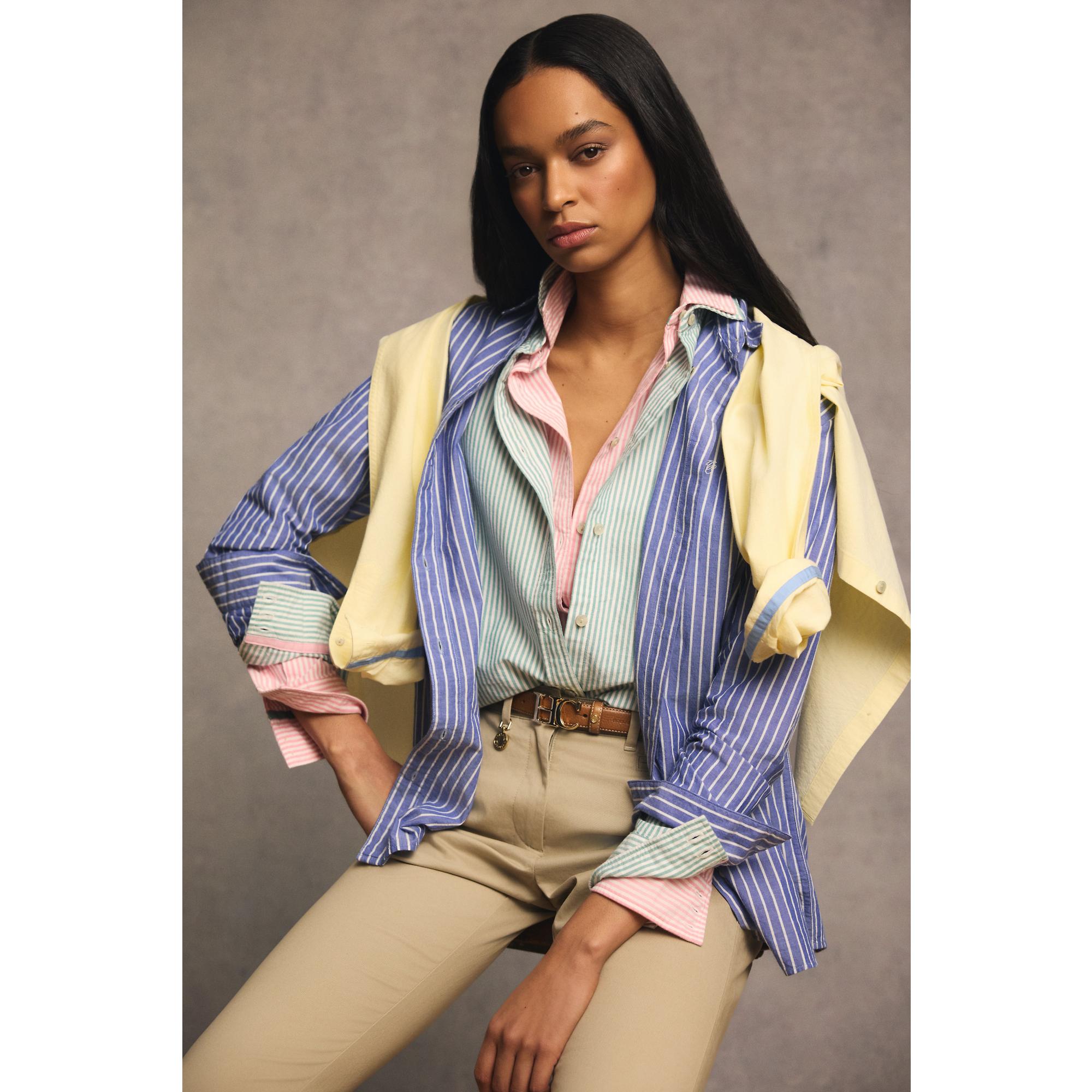 Product image 10 of 16 of Holland Cooper Women's Oxford Shirt - City Pink Stripe