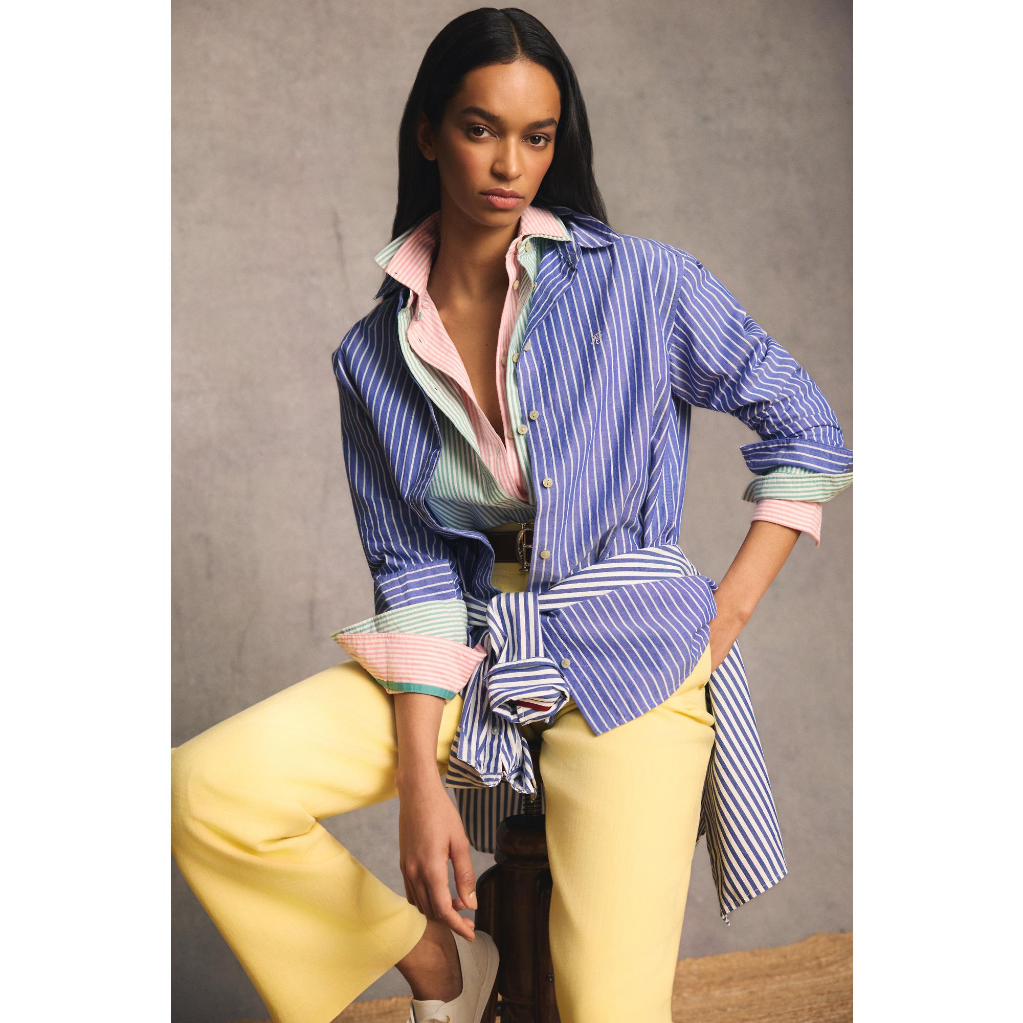 Product image 16 of 16 of Holland Cooper Women's Oxford Shirt - City Pink Stripe