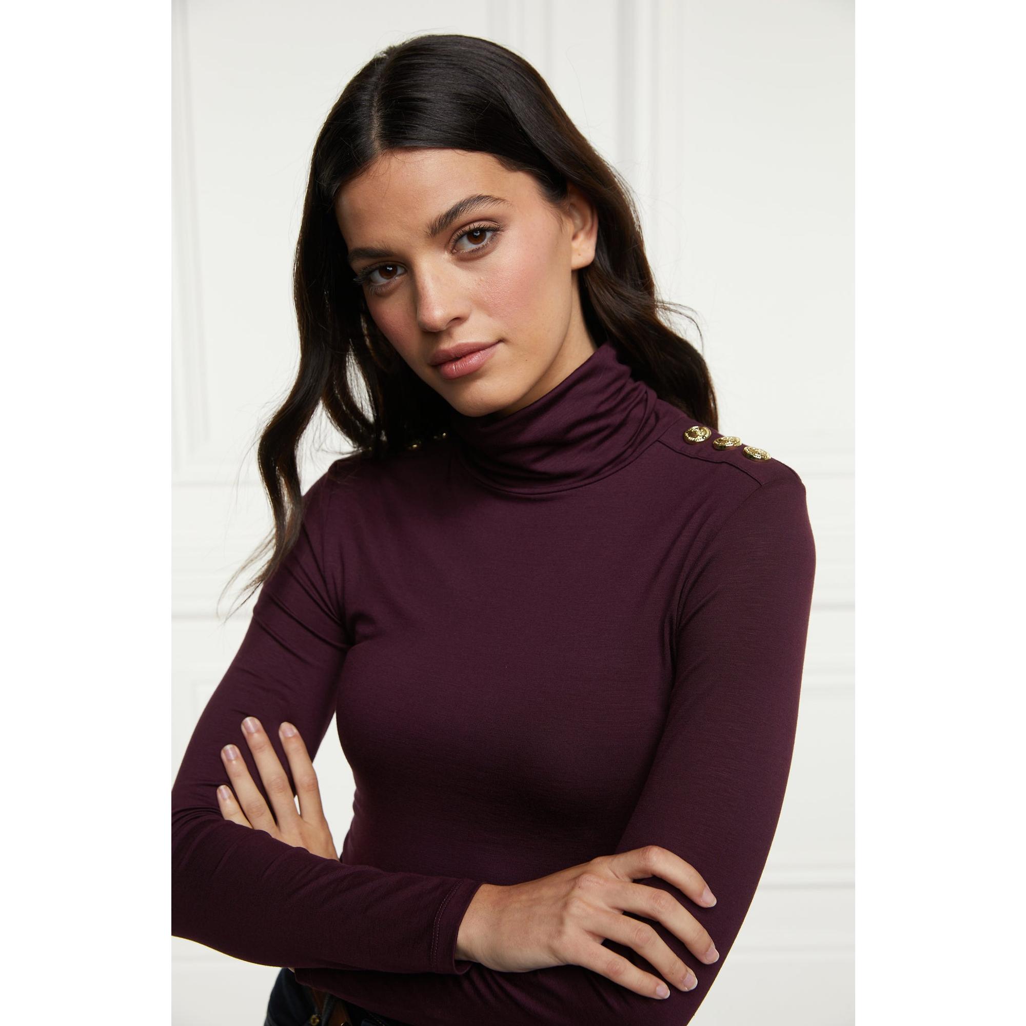 Product image 8 of 9 of Holland Cooper Women's Essential Roll Neck - Burgandy