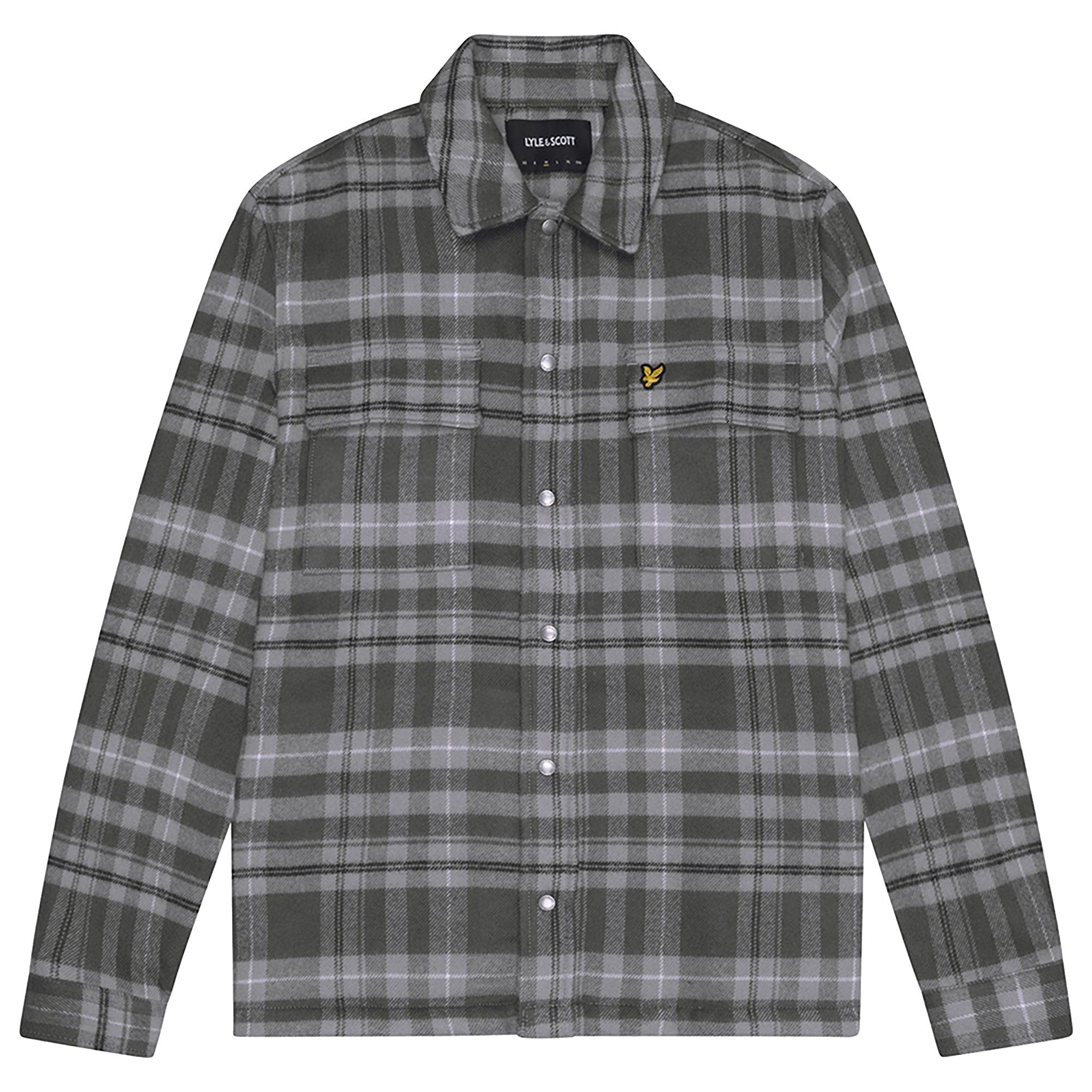 Product image 1 of 5 of Lyle & Scott Men's Brushed Tartan Overshirt - Warm Grey