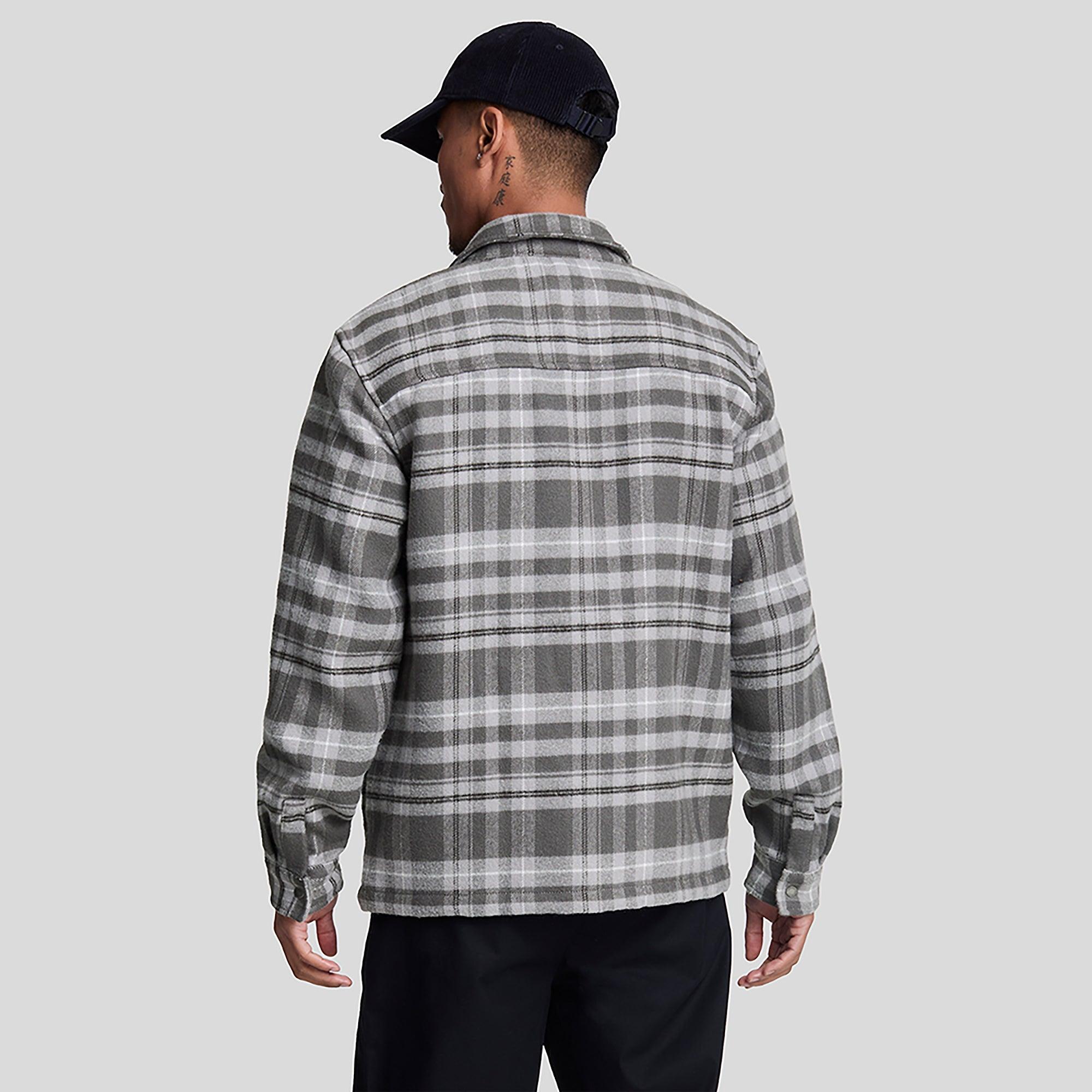 Product image 4 of 5 of Lyle & Scott Men's Brushed Tartan Overshirt - Warm Grey