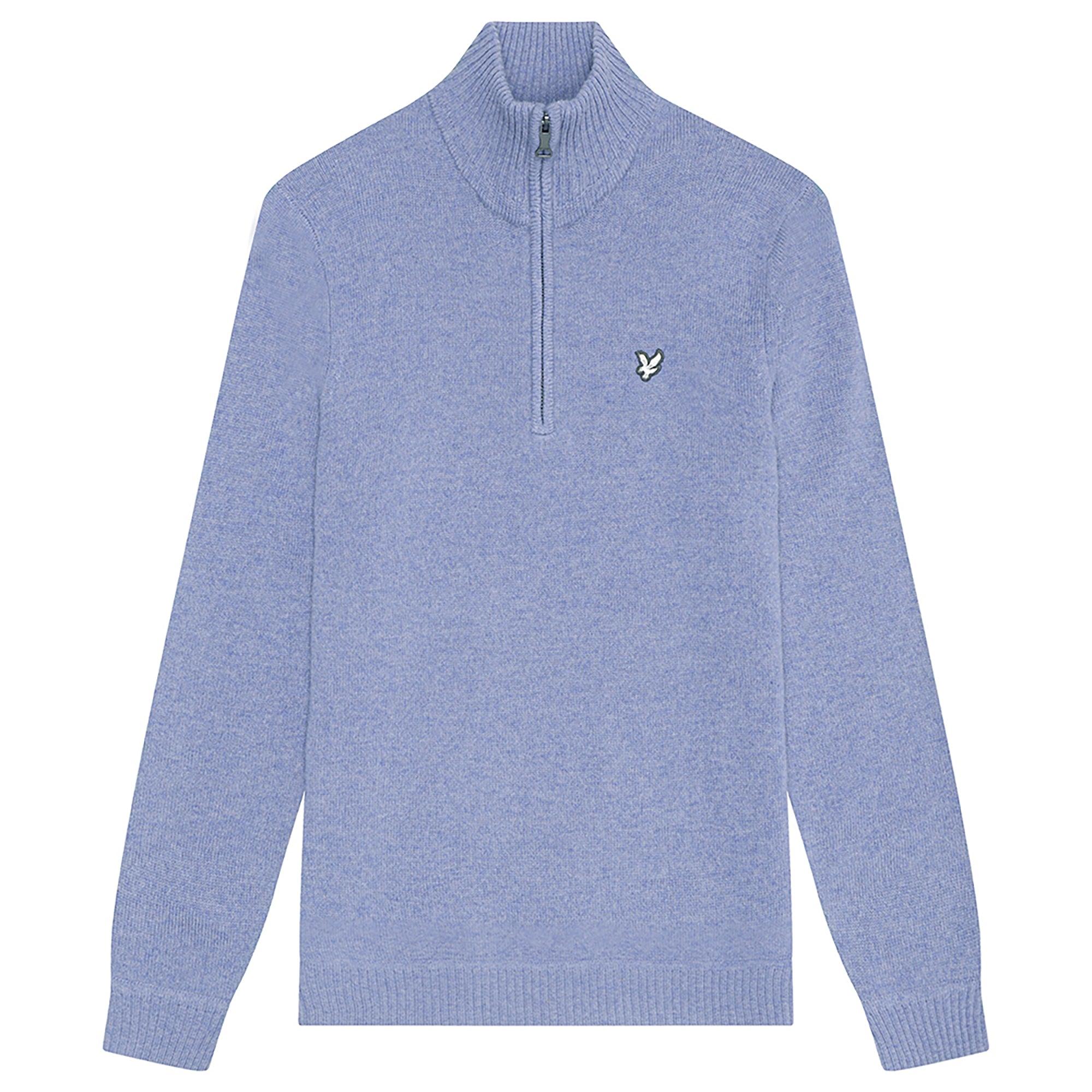 Product image 1 of 5 of Lyle & Scott Men's Premium Lambswool 1/4 Zip Jumper - Factory Blue