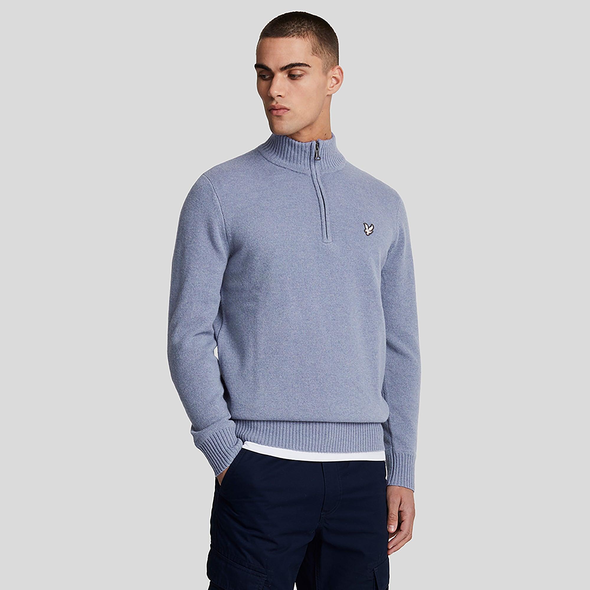 Product image 2 of 5 of Lyle & Scott Men's Premium Lambswool 1/4 Zip Jumper - Factory Blue