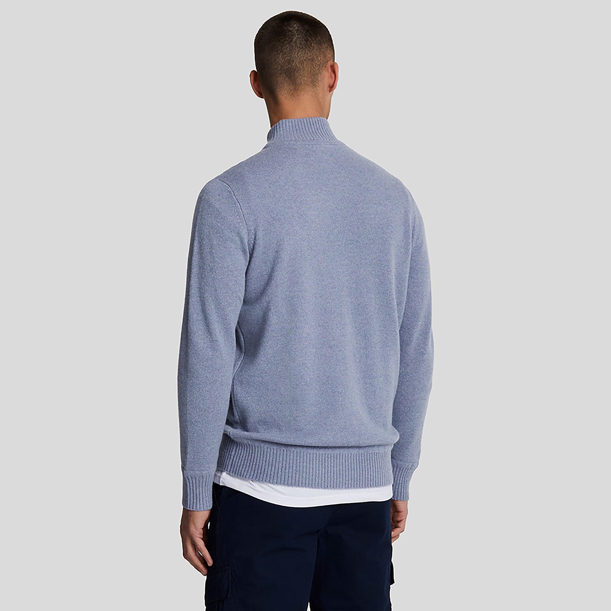 Product image 4 of 5 of Lyle & Scott Men's Premium Lambswool 1/4 Zip Jumper - Factory Blue