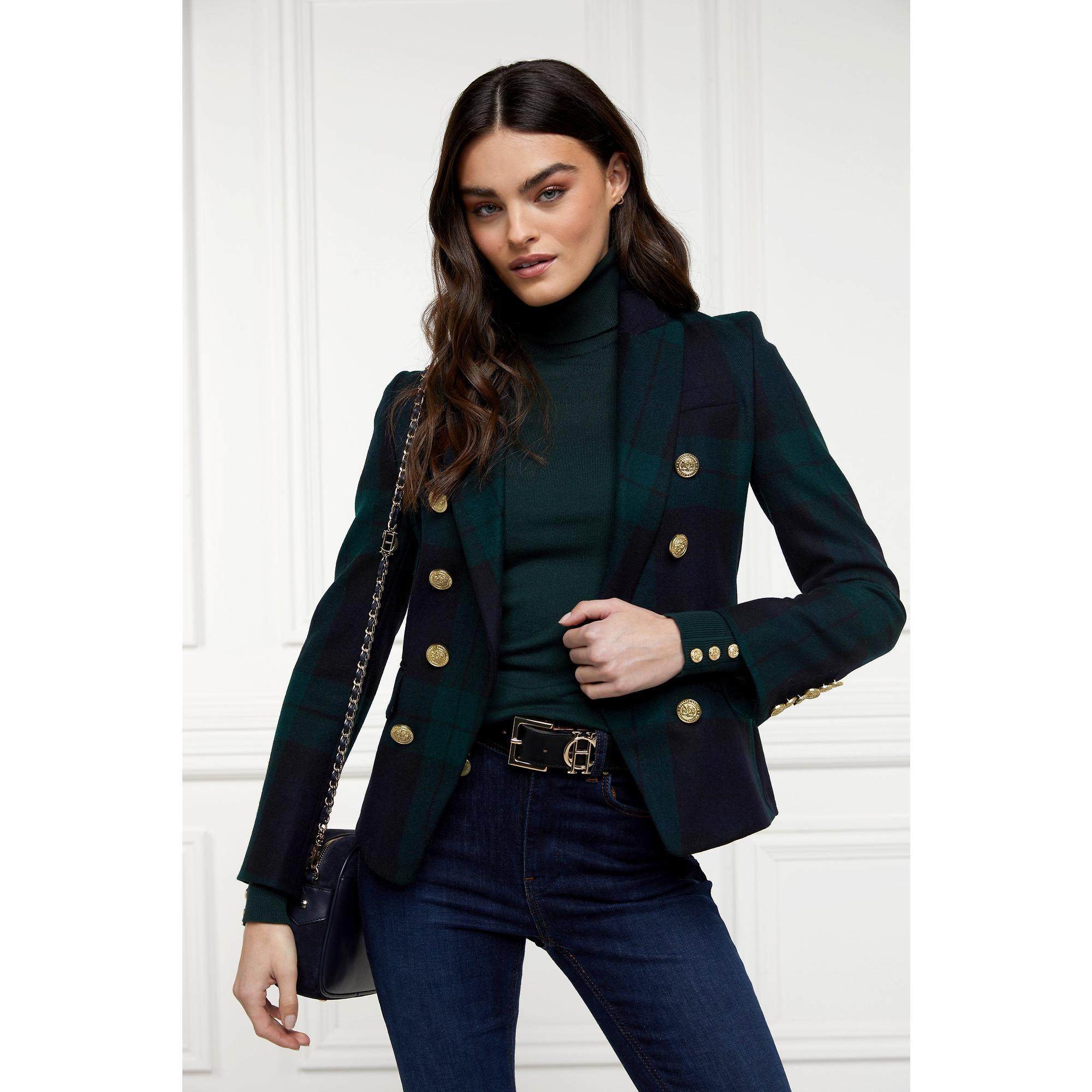 Product image 4 of 6 of Holland Cooper Women's Buttoned Knit Roll Neck - Deep Emerald