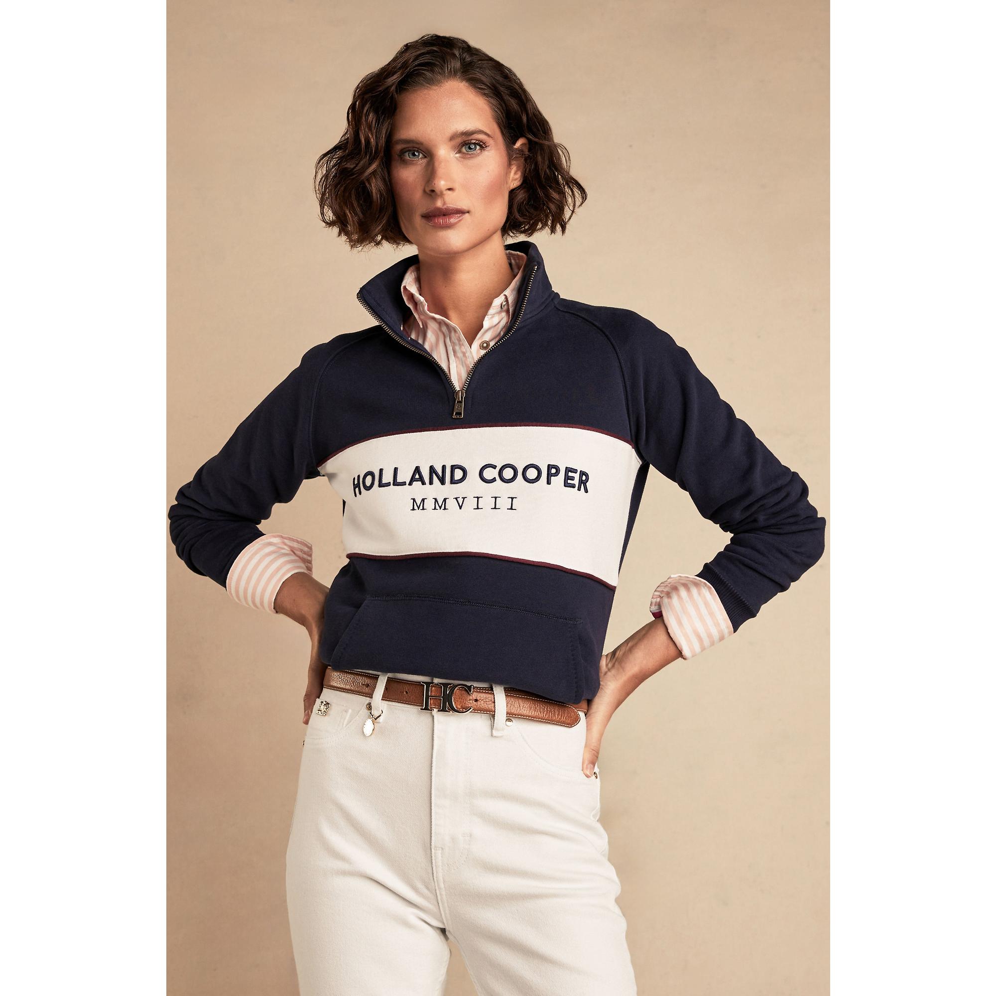 Product image 2 of 11 of Holland Cooper Women's Sporting Heritage Zip Henley - Ink Navy
