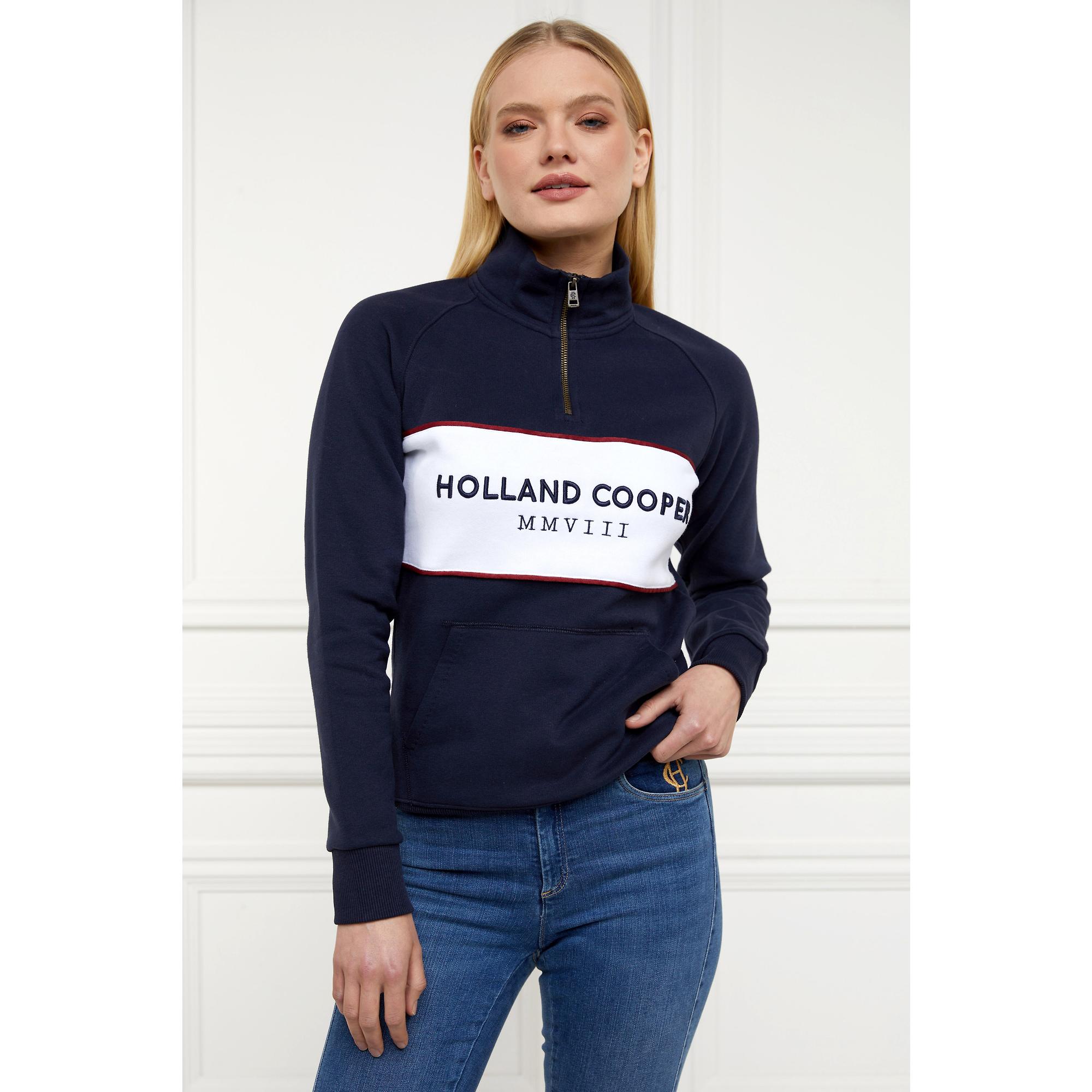 Product image 6 of 11 of Holland Cooper Women's Sporting Heritage Zip Henley - Ink Navy