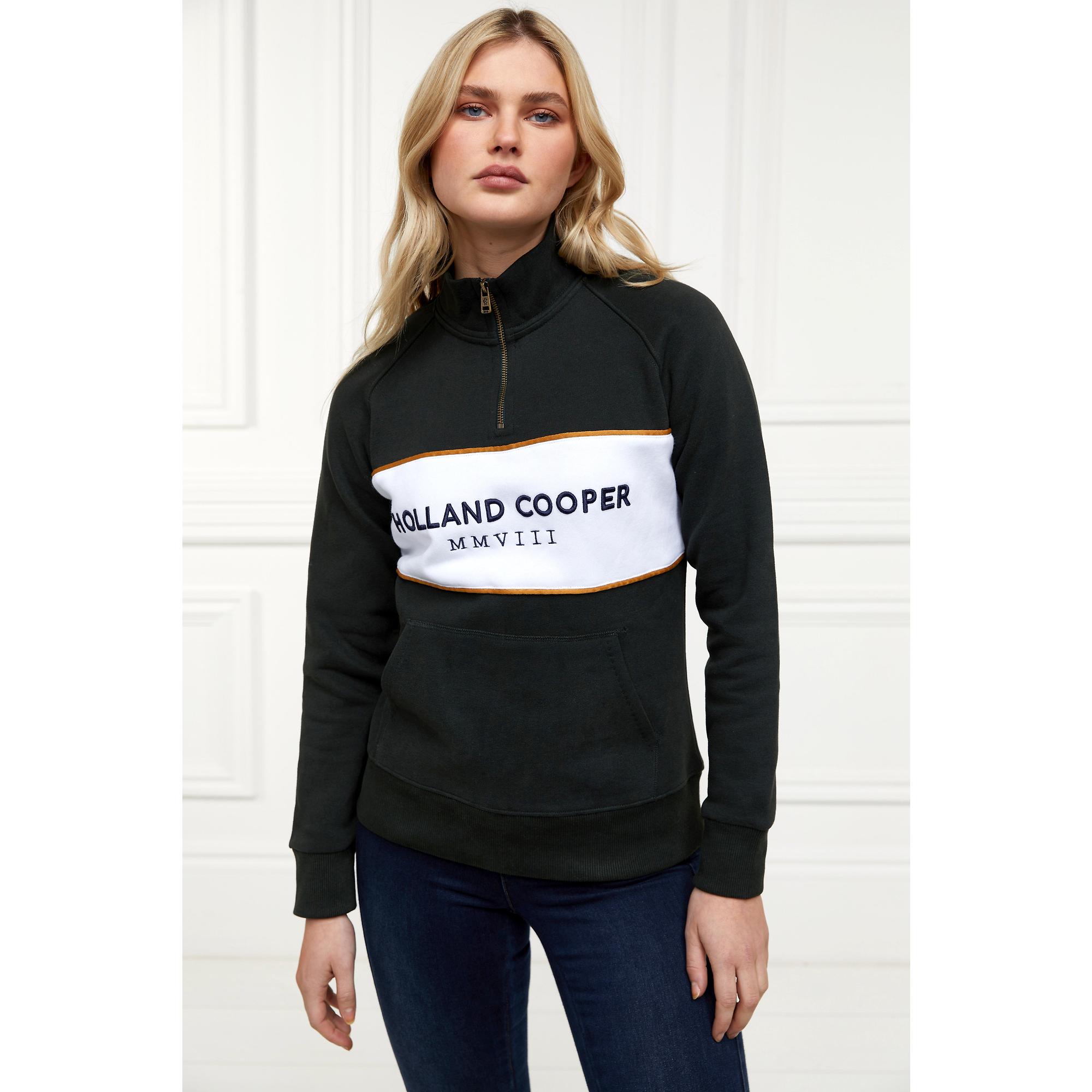 Product image 6 of 10 of Holland Cooper Women's Sporting Heritage Zip Henley - Racing Green