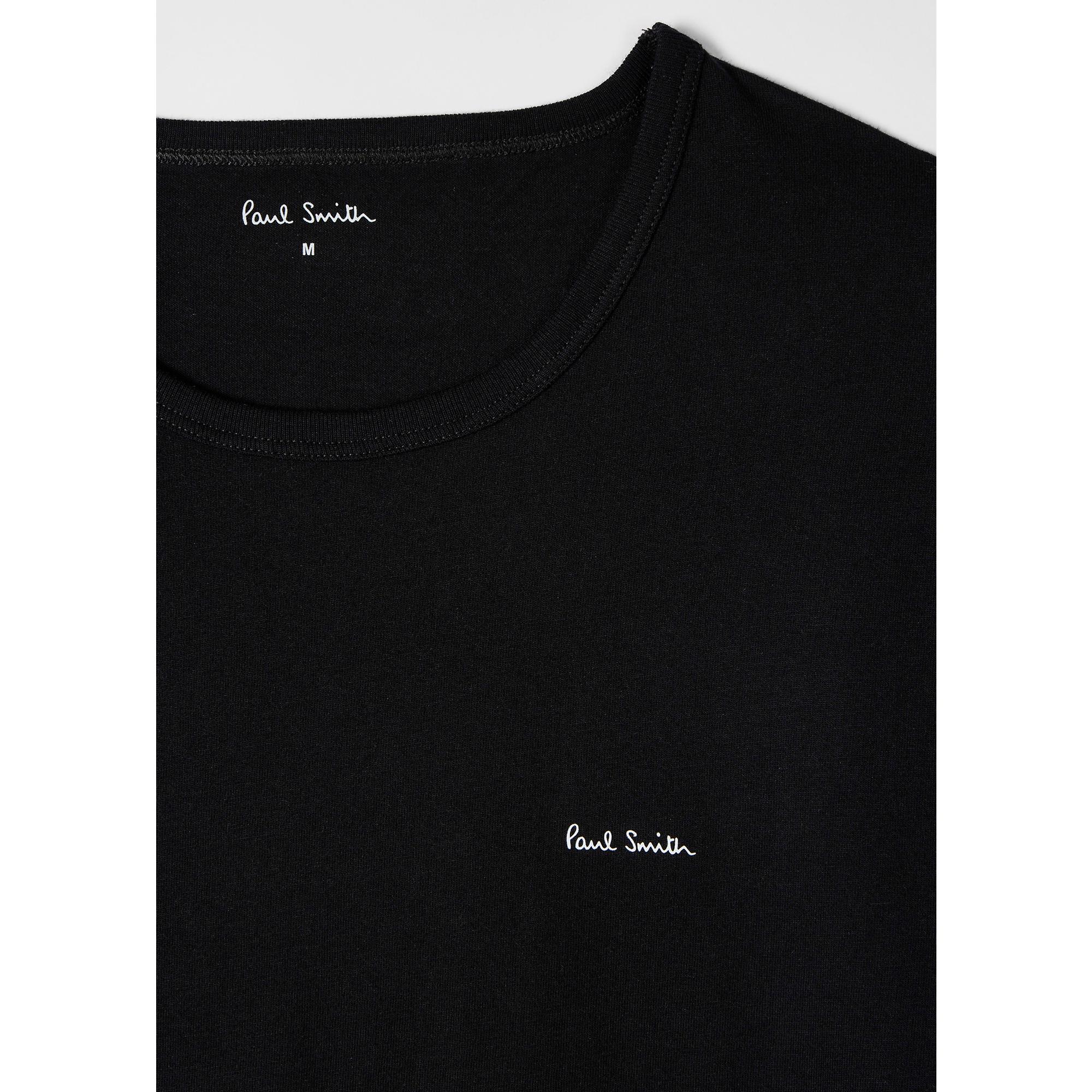 Product image 3 of 7 of Paul Smith Men's Organic Cotton Logo 3 Pack Lounge T-Shirts - White/Sky Blue/Black