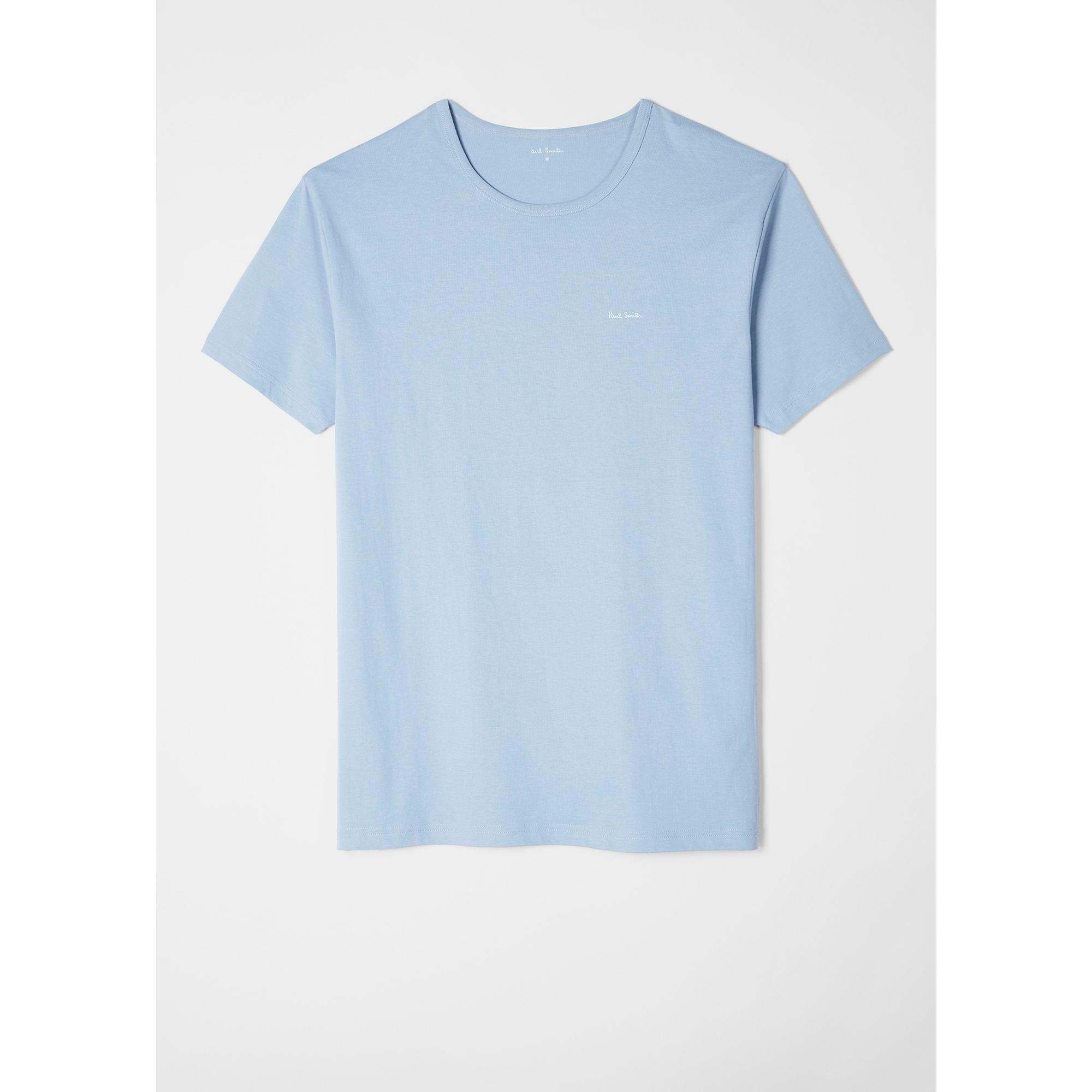 Product image 4 of 7 of Paul Smith Men's Organic Cotton Logo 3 Pack Lounge T-Shirts - White/Sky Blue/Black