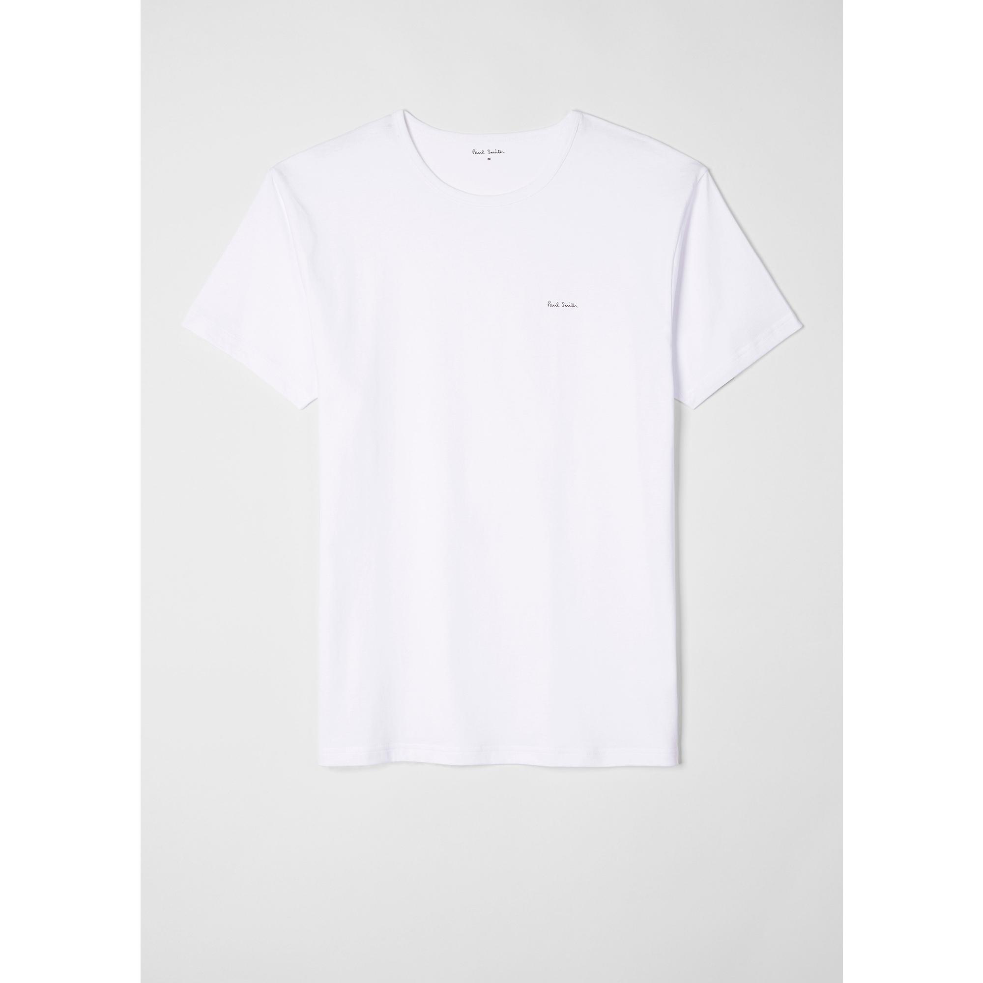 Product image 6 of 7 of Paul Smith Men's Organic Cotton Logo 3 Pack Lounge T-Shirts - White/Sky Blue/Black