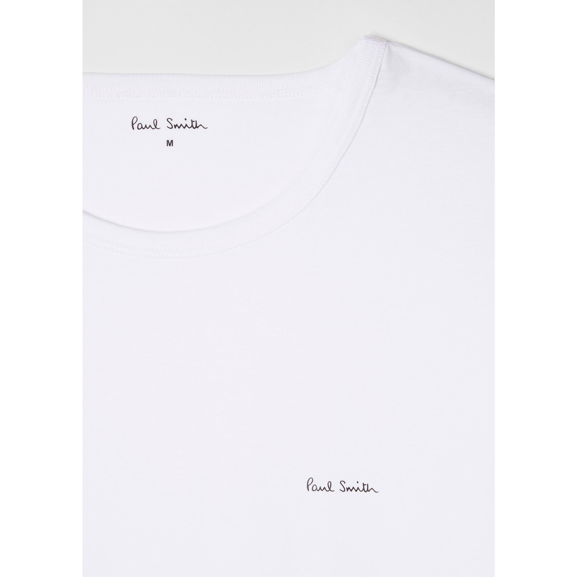 Product image 7 of 7 of Paul Smith Men's Organic Cotton Logo 3 Pack Lounge T-Shirts - White/Sky Blue/Black