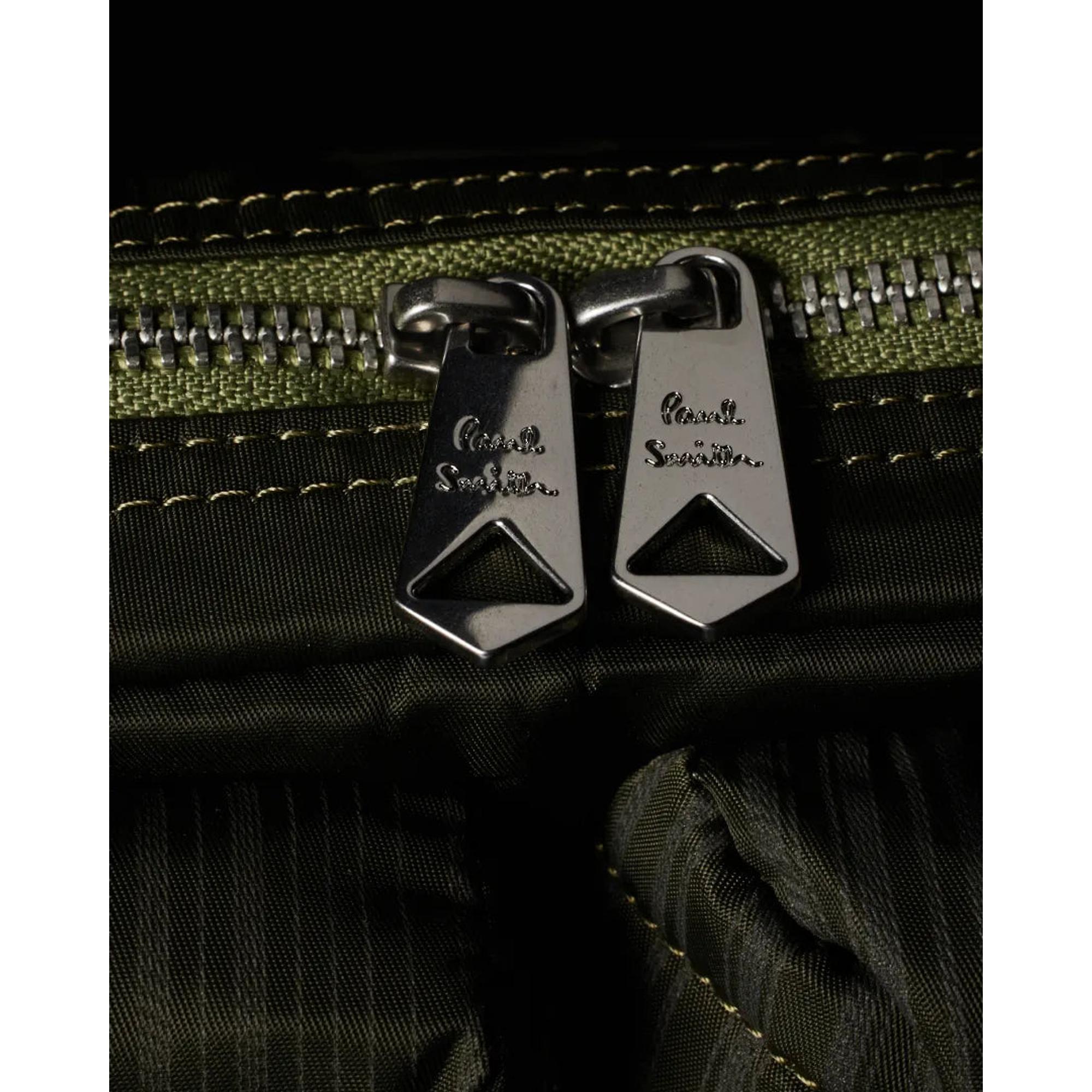 Product image 7 of 10 of Paul Smith Men's 'Laser Stripe' Recycled-Nylon Crossbody Bag - Green