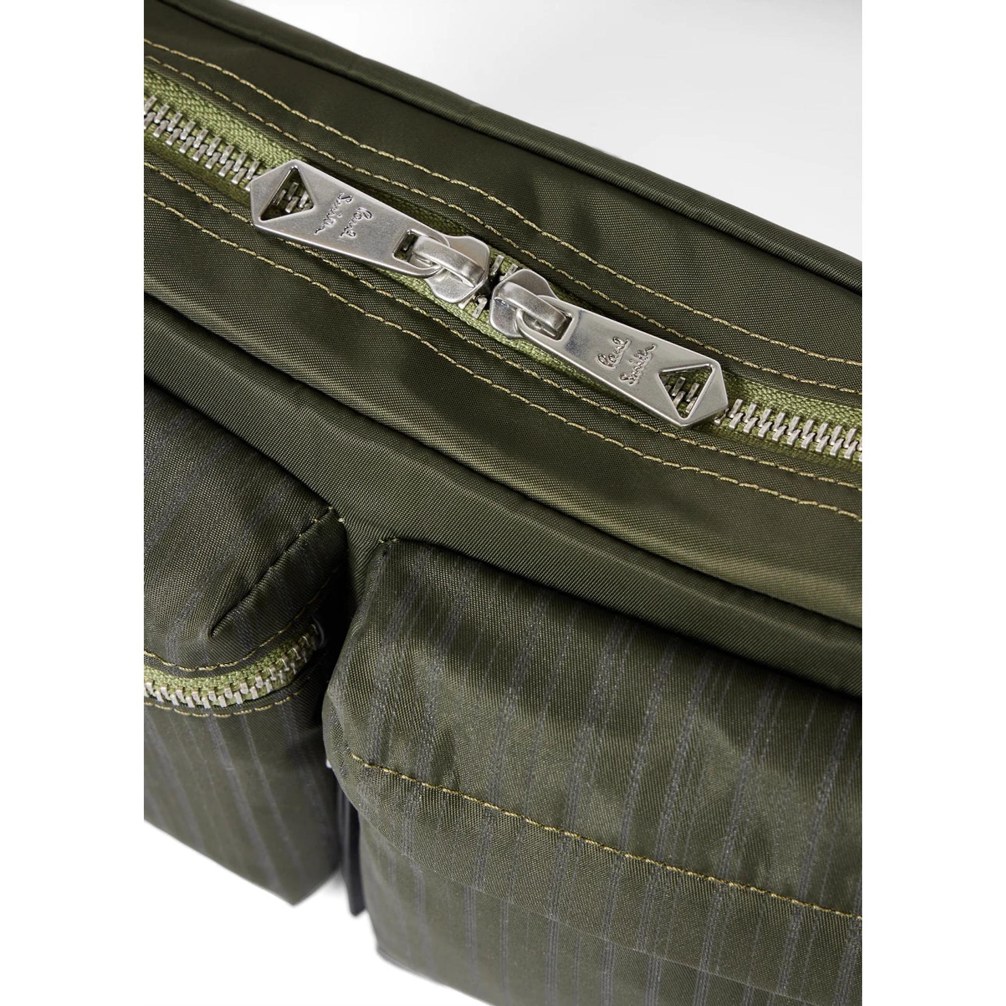 Product image 5 of 10 of Paul Smith Men's 'Laser Stripe' Recycled-Nylon Crossbody Bag - Green