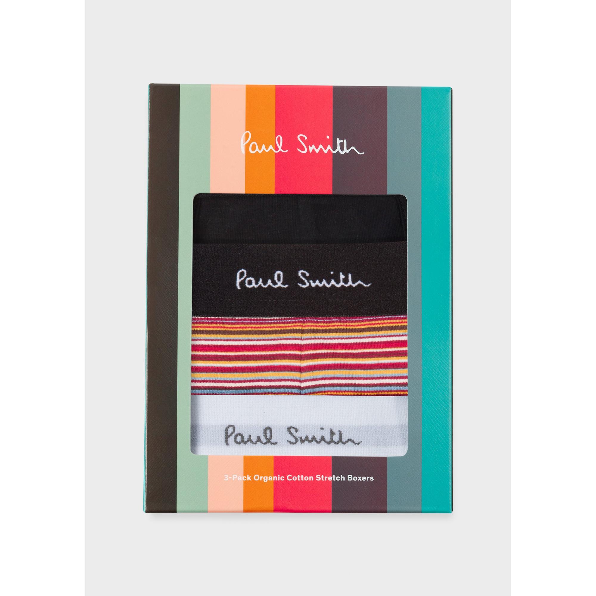 Product image 2 of 11 of Paul Smith Men's Organic Cotton Signature Stripe 3 Pack Boxer Briefs - Multi