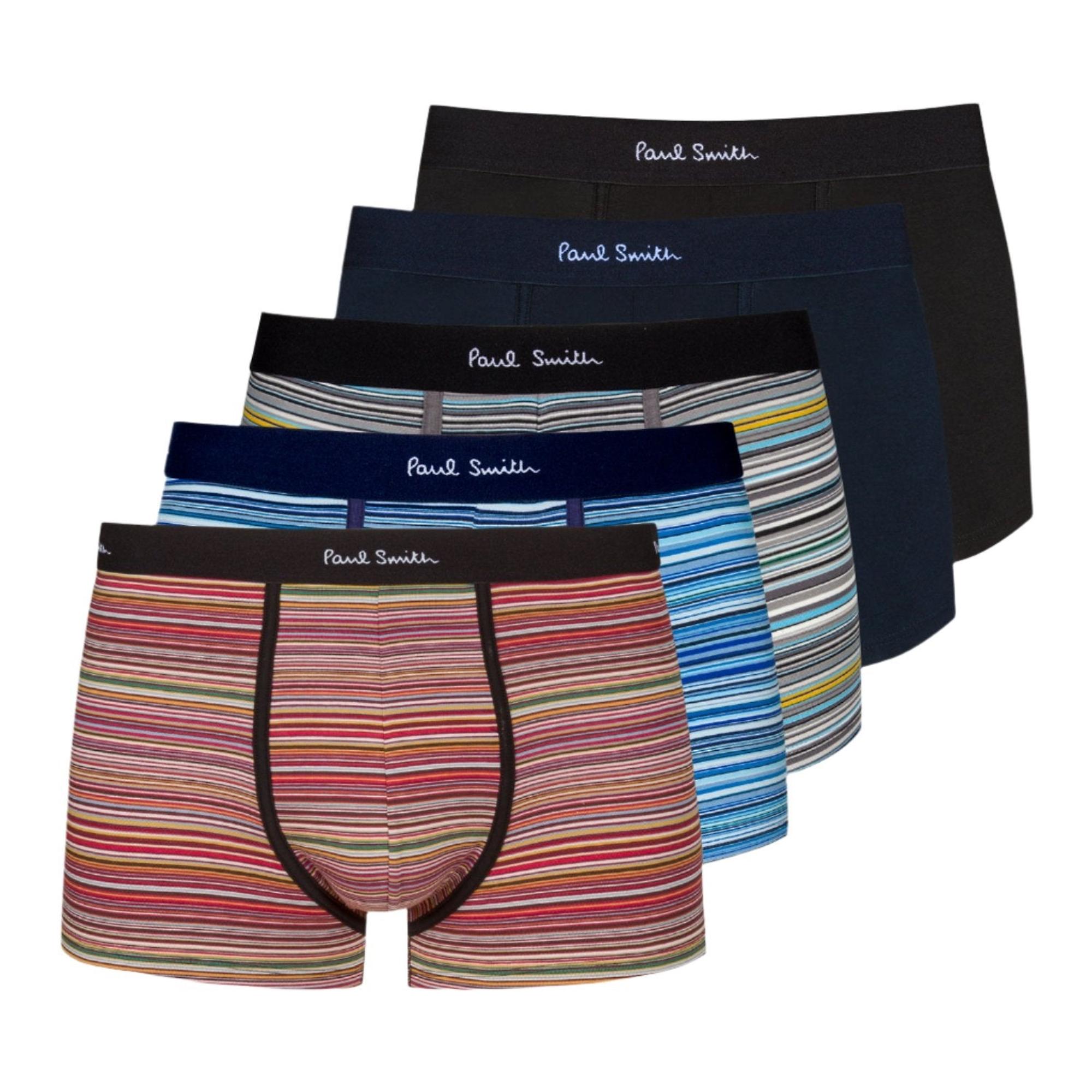 Product image 1 of 13 of Paul Smith Men's Organic Cotton 5 Pack Boxer Briefs - Signature Stripe