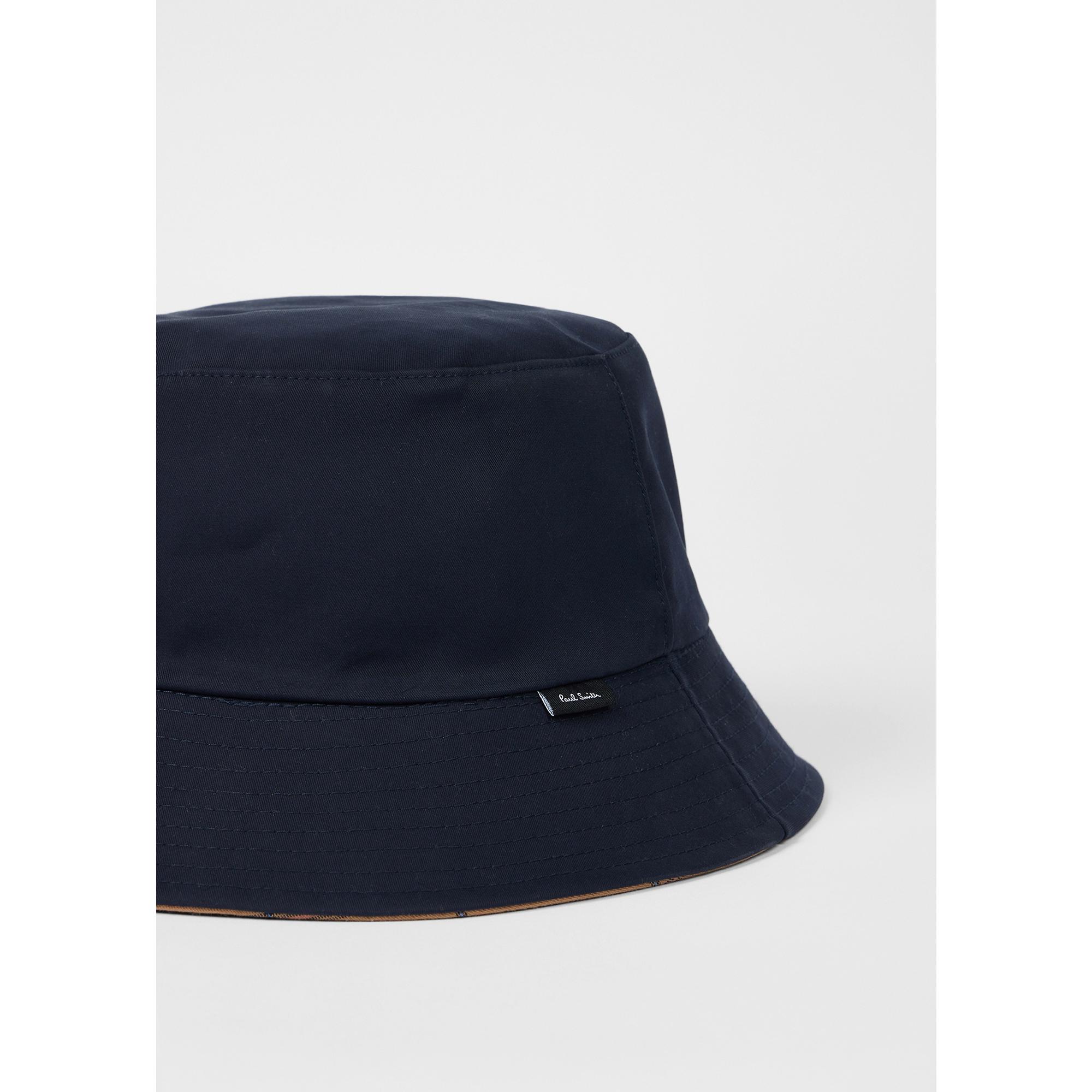 Product image 6 of 6 of Paul Smith Men's Reversible Cotton-Nylon Bucket Hat - Navy/Beige