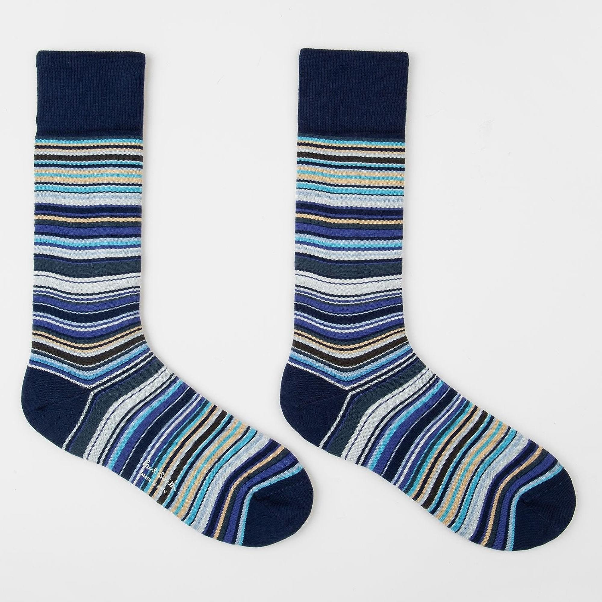 Product image 2 of 5 of Paul Smith Men's Signature Stripe Socks - 2 Pack - Black & Navy - One Size