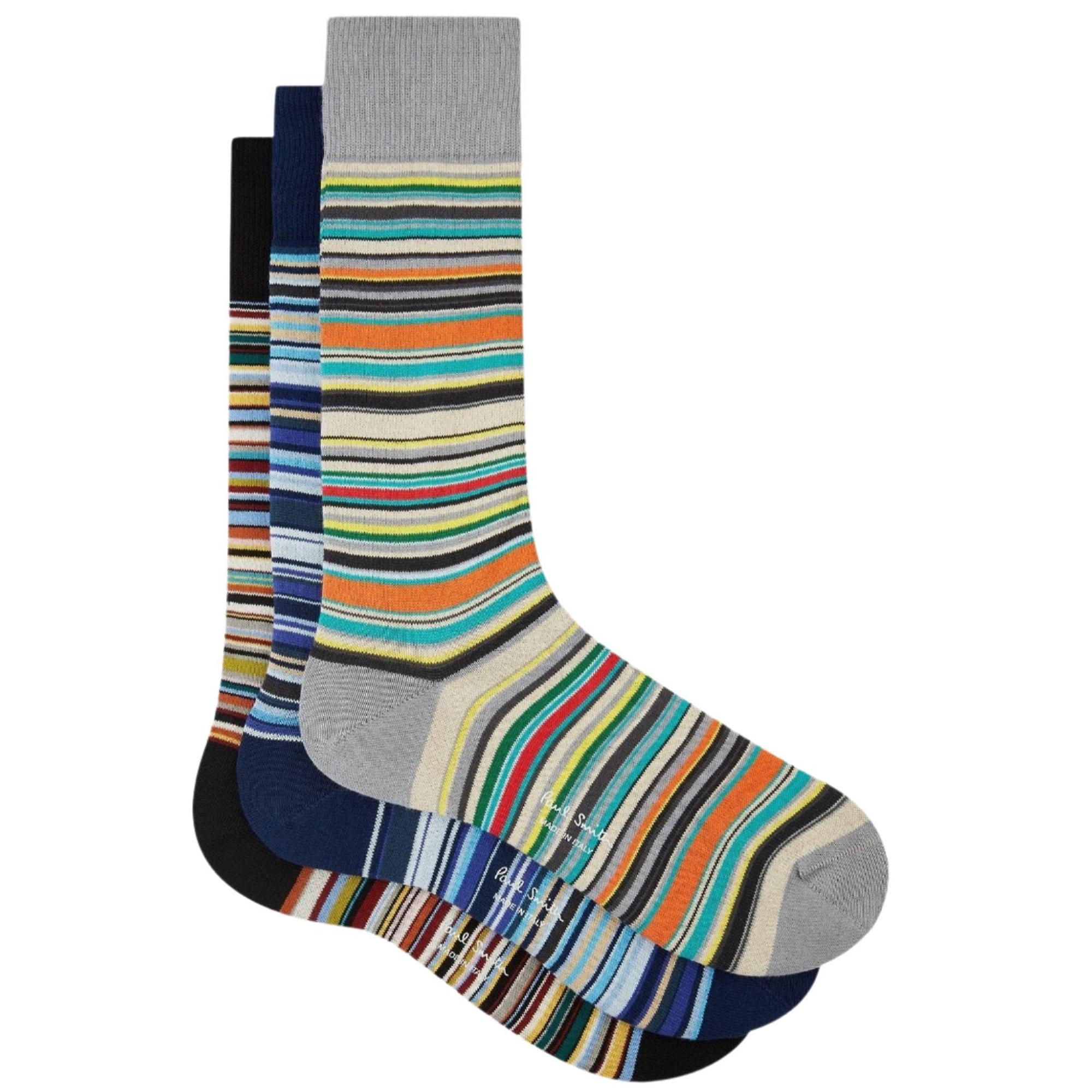 Product image 2 of 8 of Paul Smith Men's Signature Stripe 3 Pack Socks - Tri-Colour