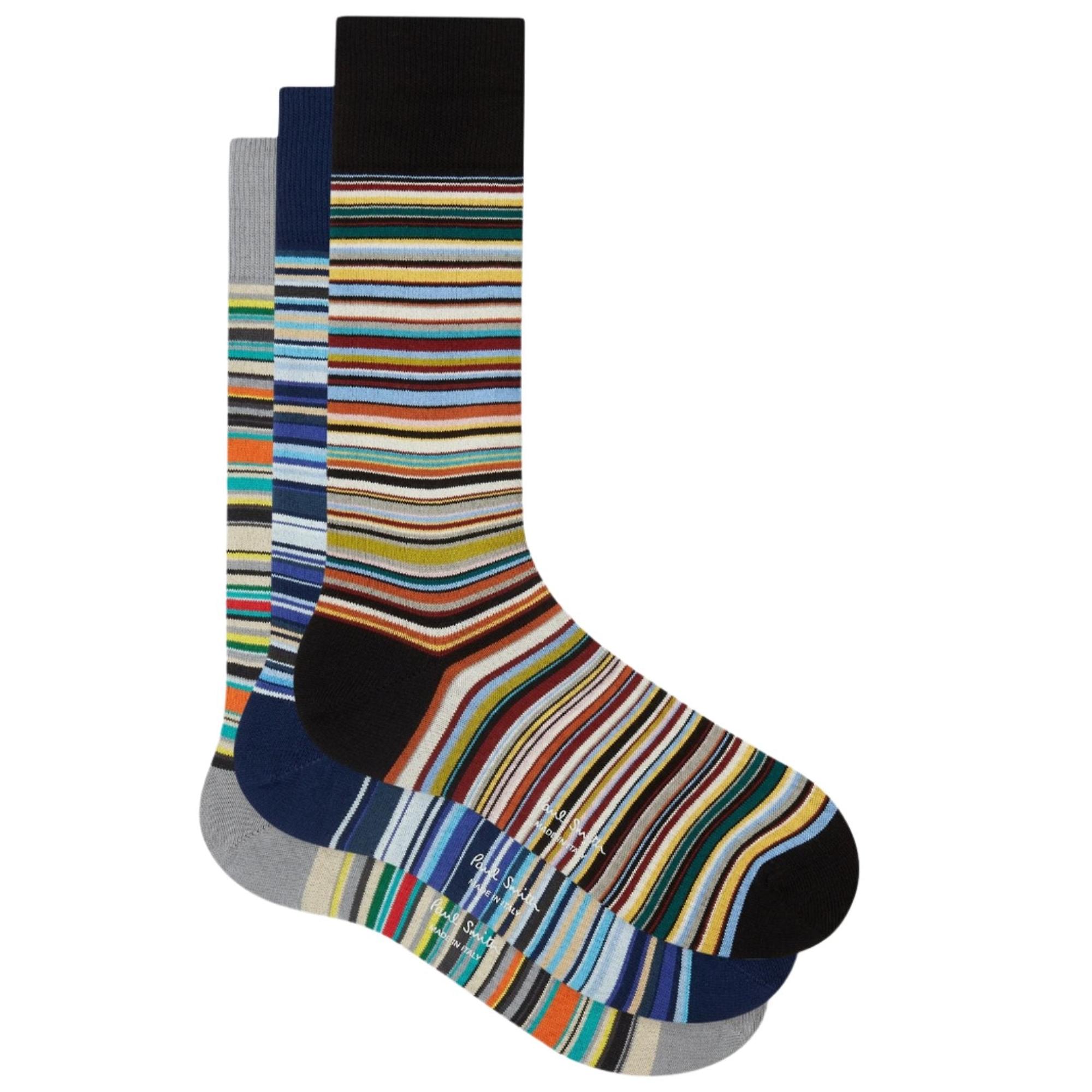 Product image 1 of 8 of Paul Smith Men's Signature Stripe 3 Pack Socks - Tri-Colour