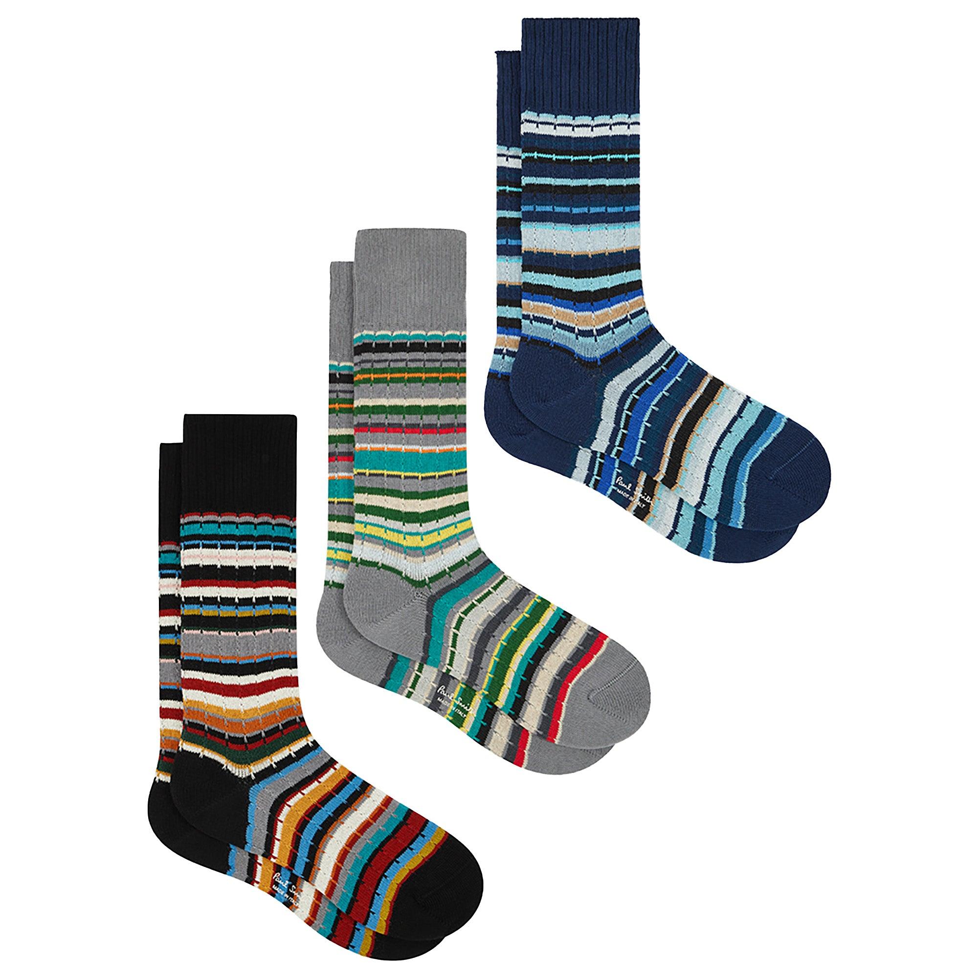 Product image 1 of 4 of Paul Smith Men's 3 Pack Cable Signature Socks - Multicolour
