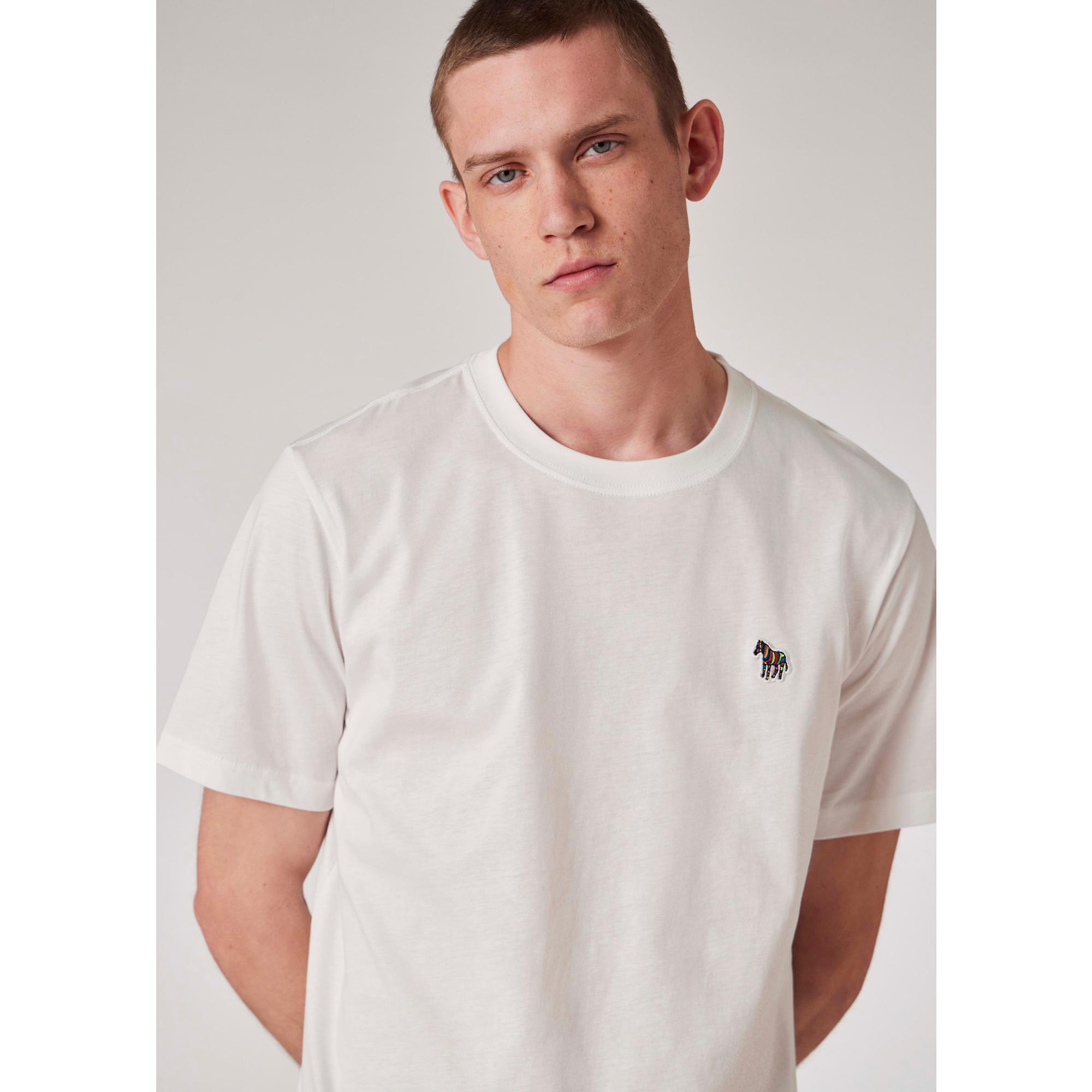 Product image 3 of 8 of PS By Paul Smith Men's Cotton Zebra Logo T-Shirt - White