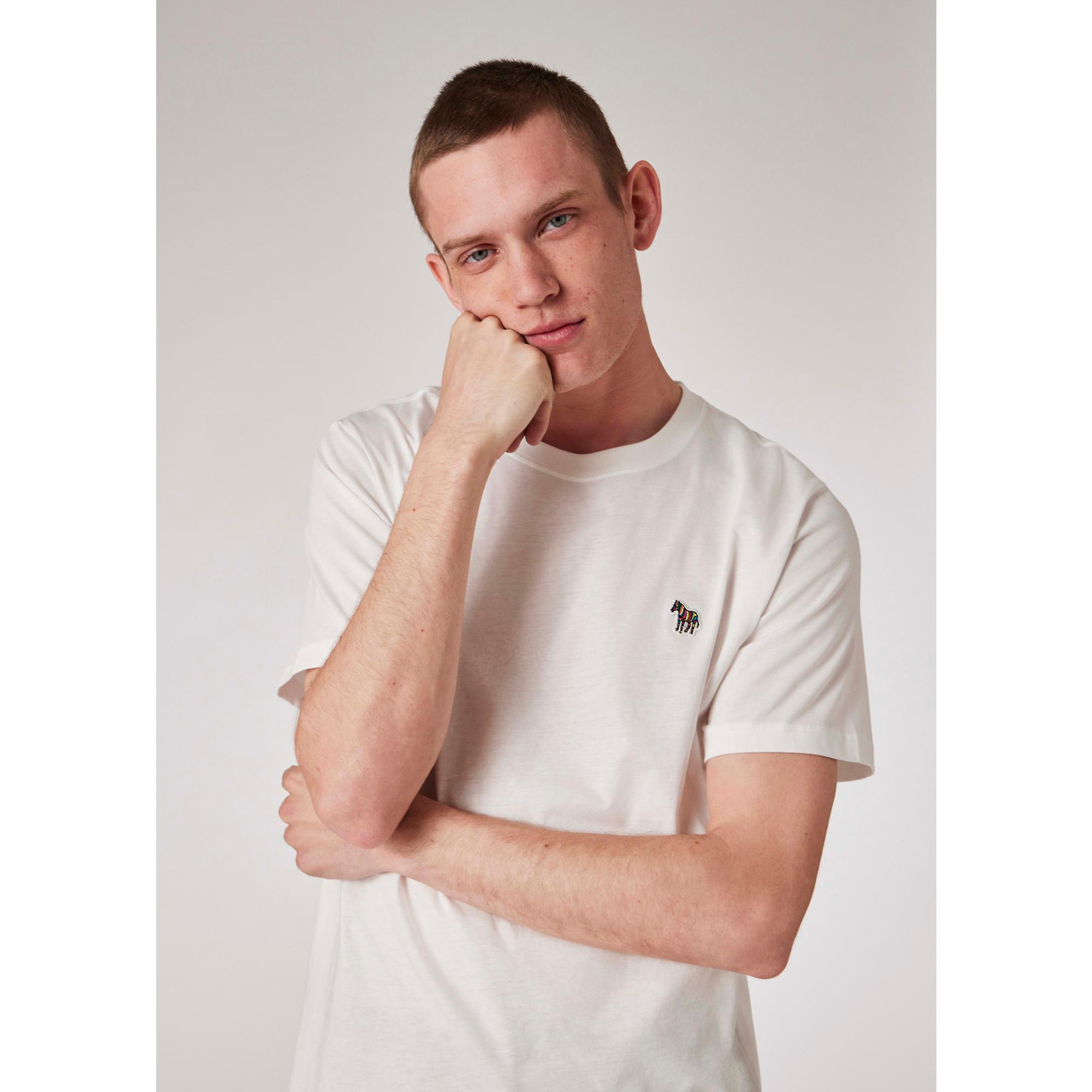 Product image 4 of 8 of PS By Paul Smith Men's Cotton Zebra Logo T-Shirt - White