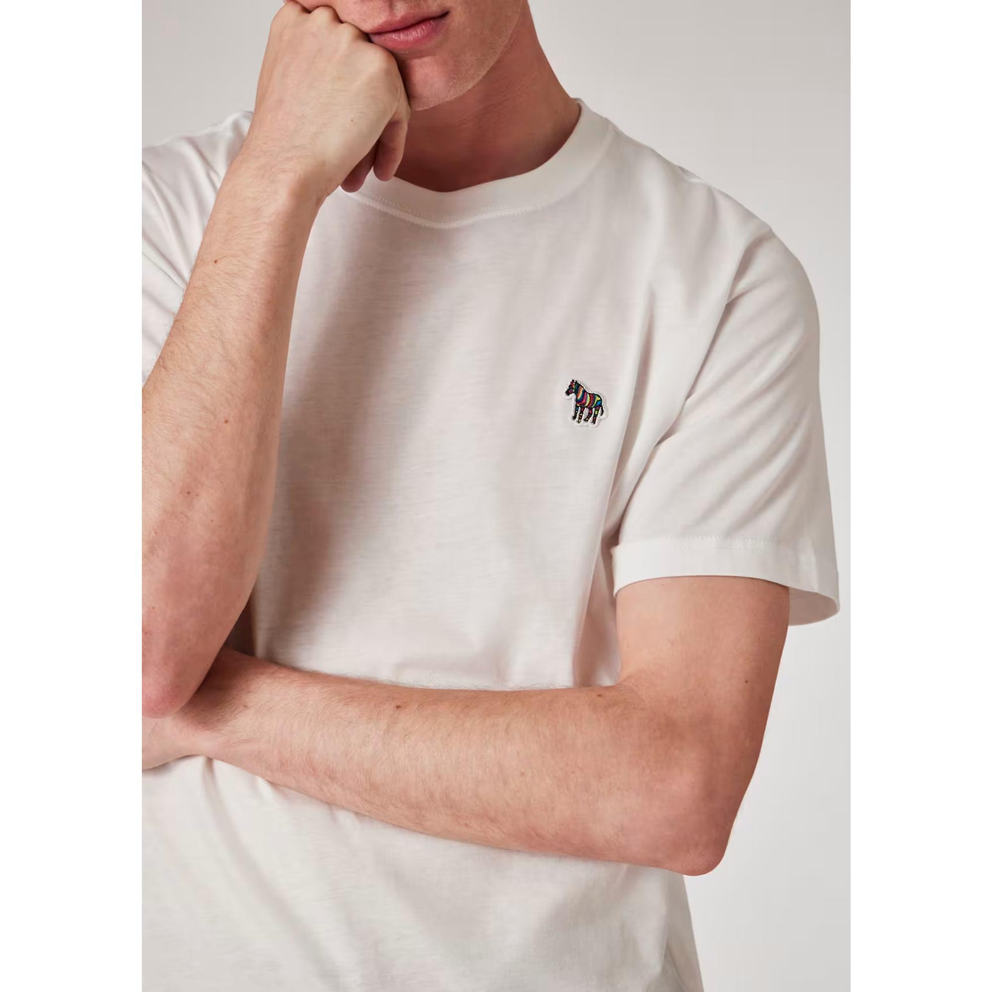 Product image 5 of 8 of PS By Paul Smith Men's Cotton Zebra Logo T-Shirt - White