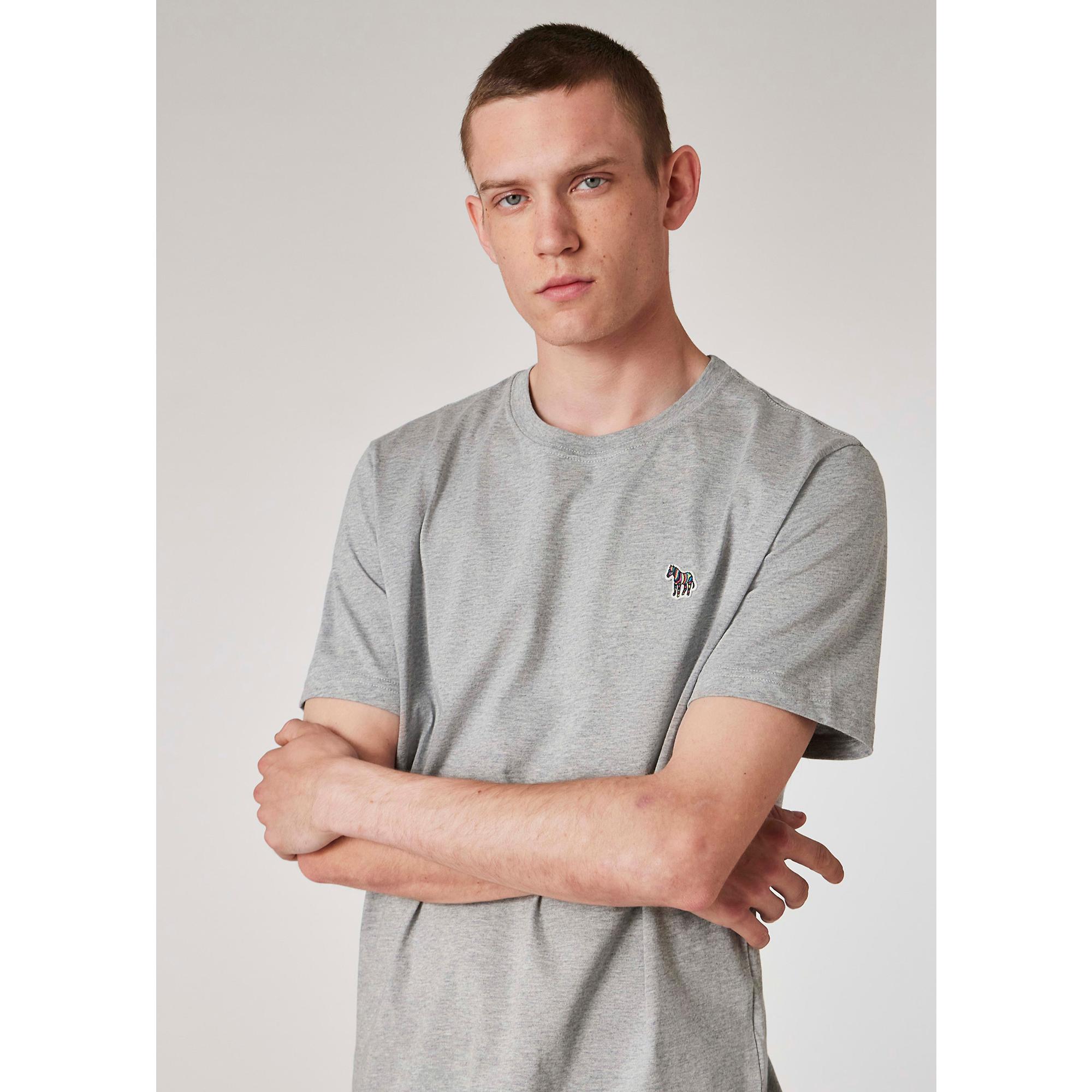 Product image 2 of 5 of PS By Paul Smith Men's Cotton Zebra Logo T-Shirt - Grey Melange