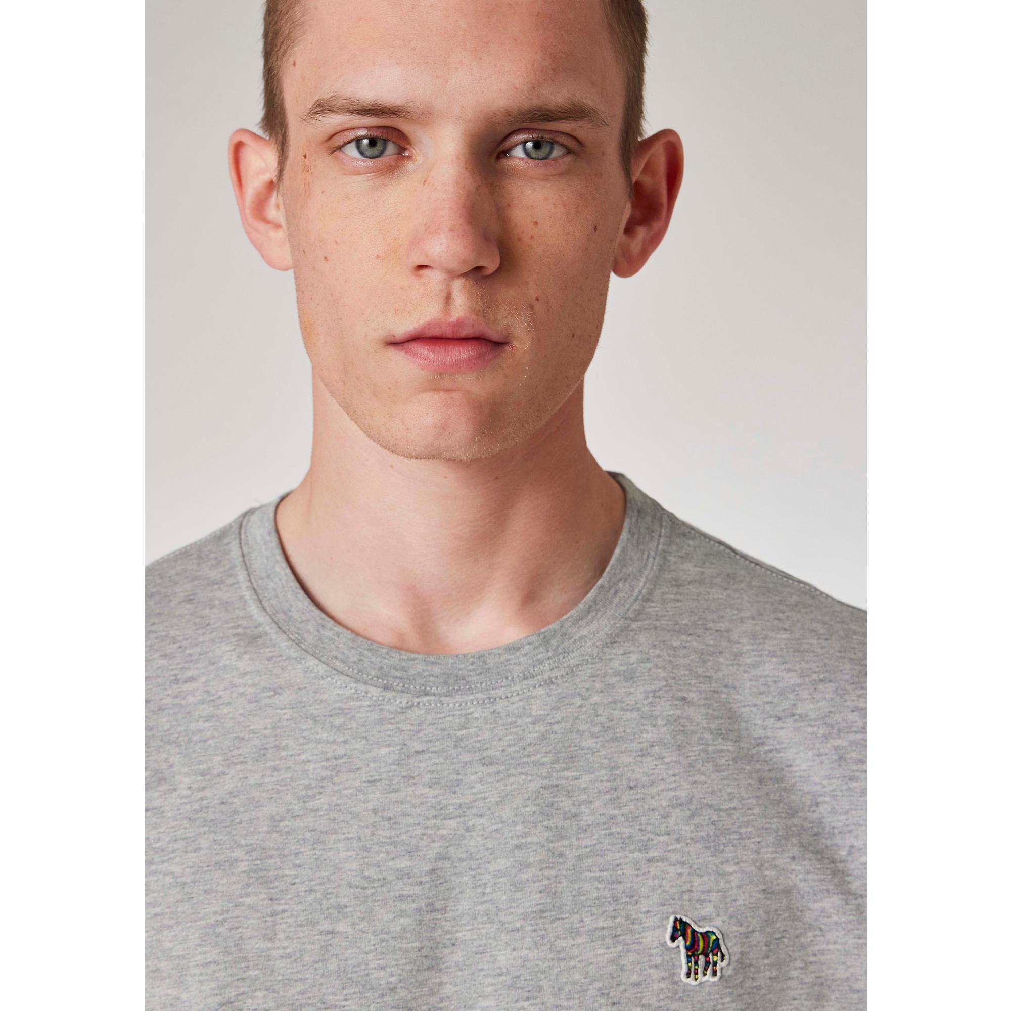 Product image 3 of 5 of PS By Paul Smith Men's Cotton Zebra Logo T-Shirt - Grey Melange