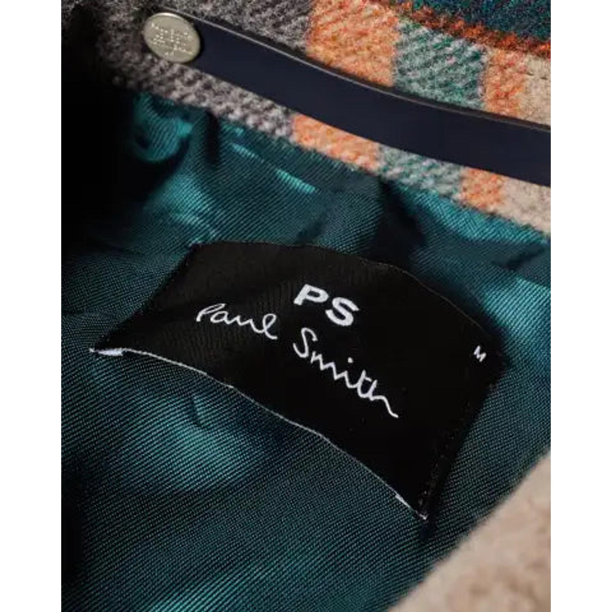 Product image 11 of 16 of Paul Smith Men's Wool-Blend Harrington Jacket - Ecru & Burgundy Check