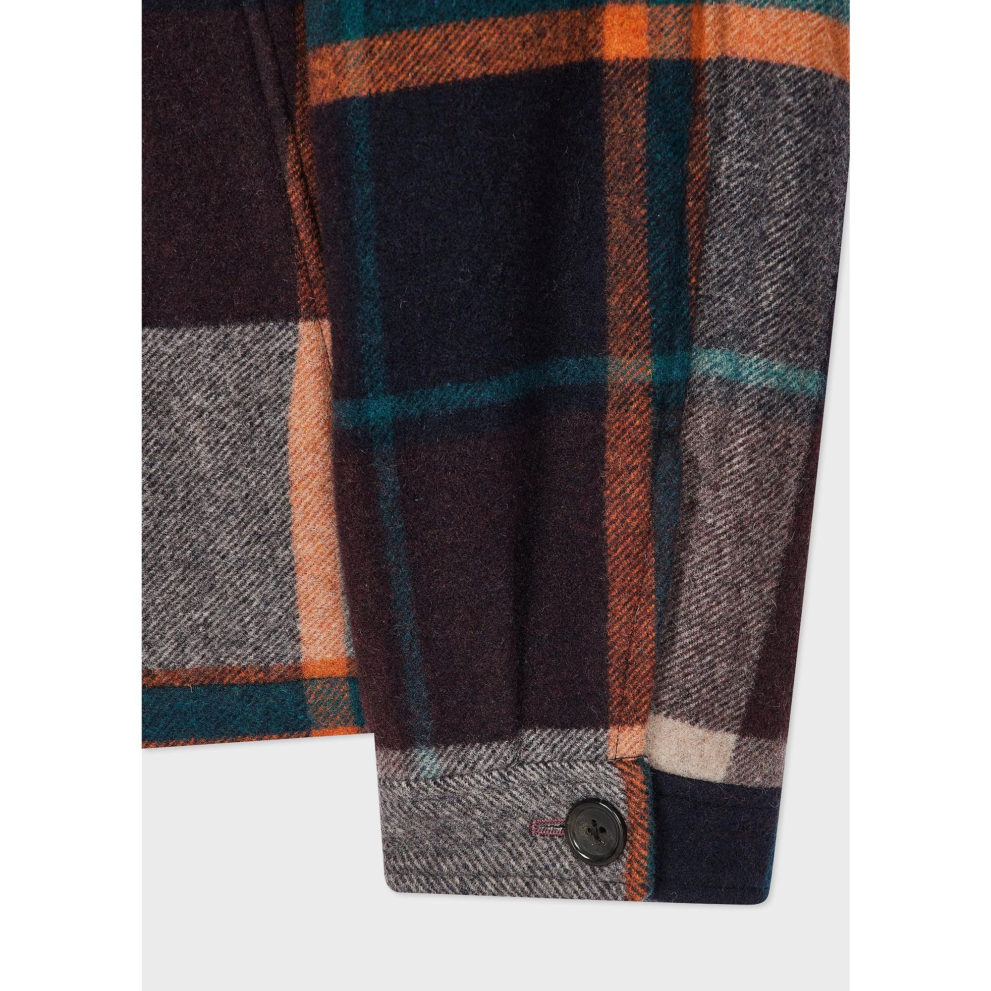 Product image 10 of 16 of Paul Smith Men's Wool-Blend Harrington Jacket - Ecru & Burgundy Check