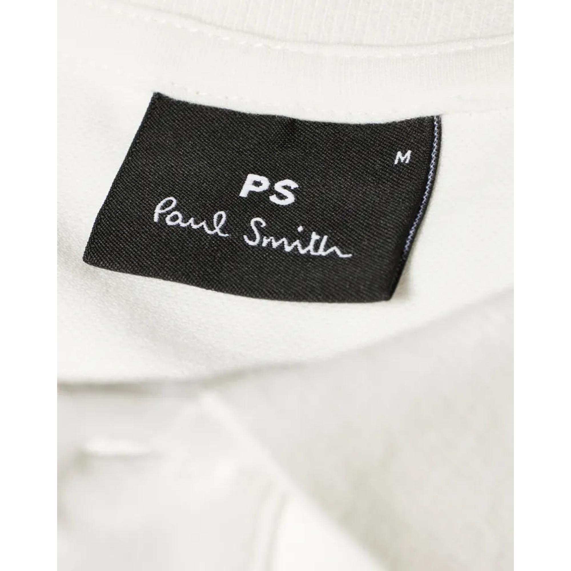 Product image 5 of 11 of Paul Smith Men's Regular Fit Stretch-Cotton 'Broad Stripe Zebra' Polo Shirt - White