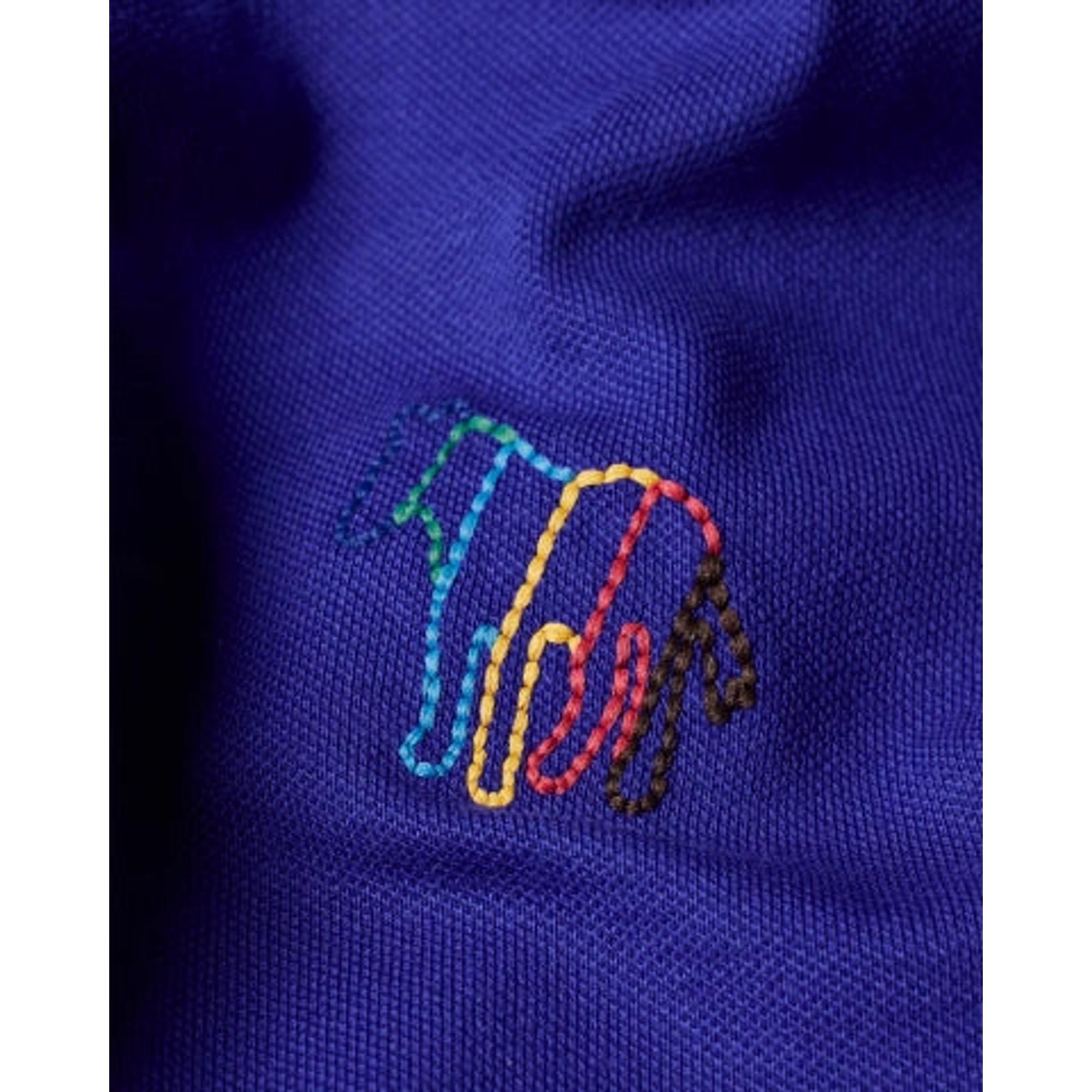 Product image 5 of 8 of Paul Smith Men's Regular Fit Stretch-Cotton 'Broad Stripe Zebra' Polo Shirt - Blue