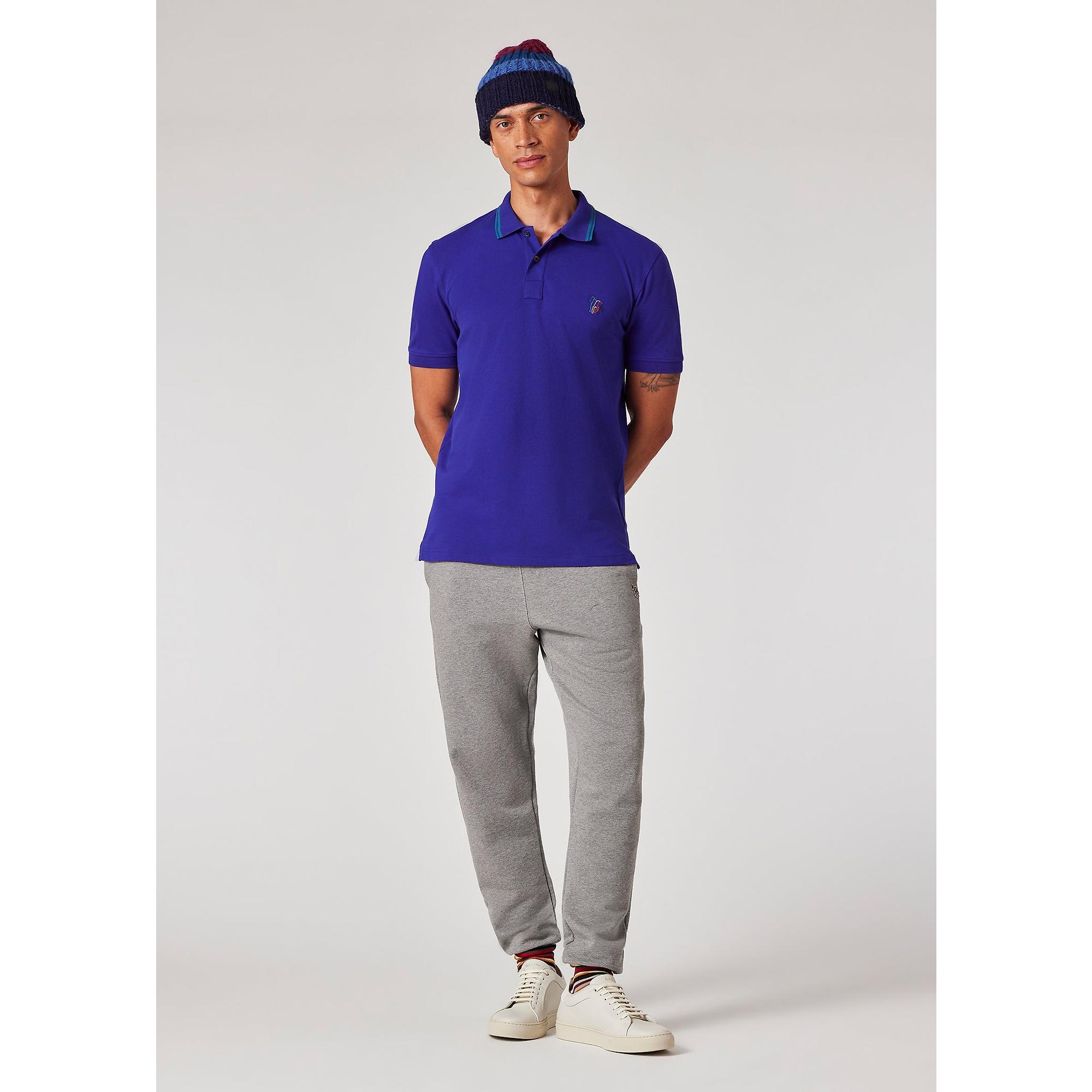 Product image 4 of 8 of Paul Smith Men's Regular Fit Stretch-Cotton 'Broad Stripe Zebra' Polo Shirt - Blue