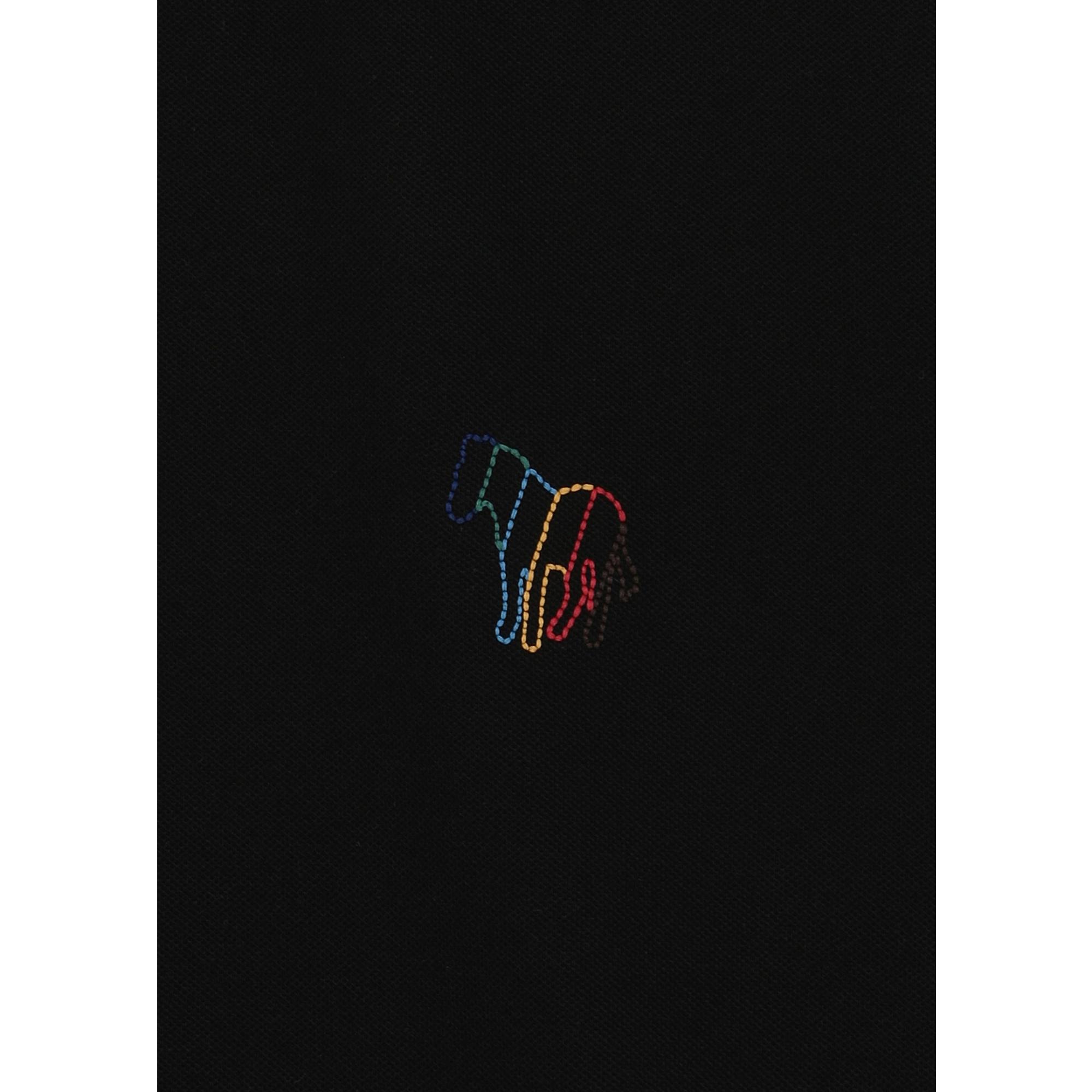 Product image 3 of 5 of Paul Smith Men's Regular Fit Stretch-Cotton 'Broad Stripe Zebra' Polo Shirt - Black