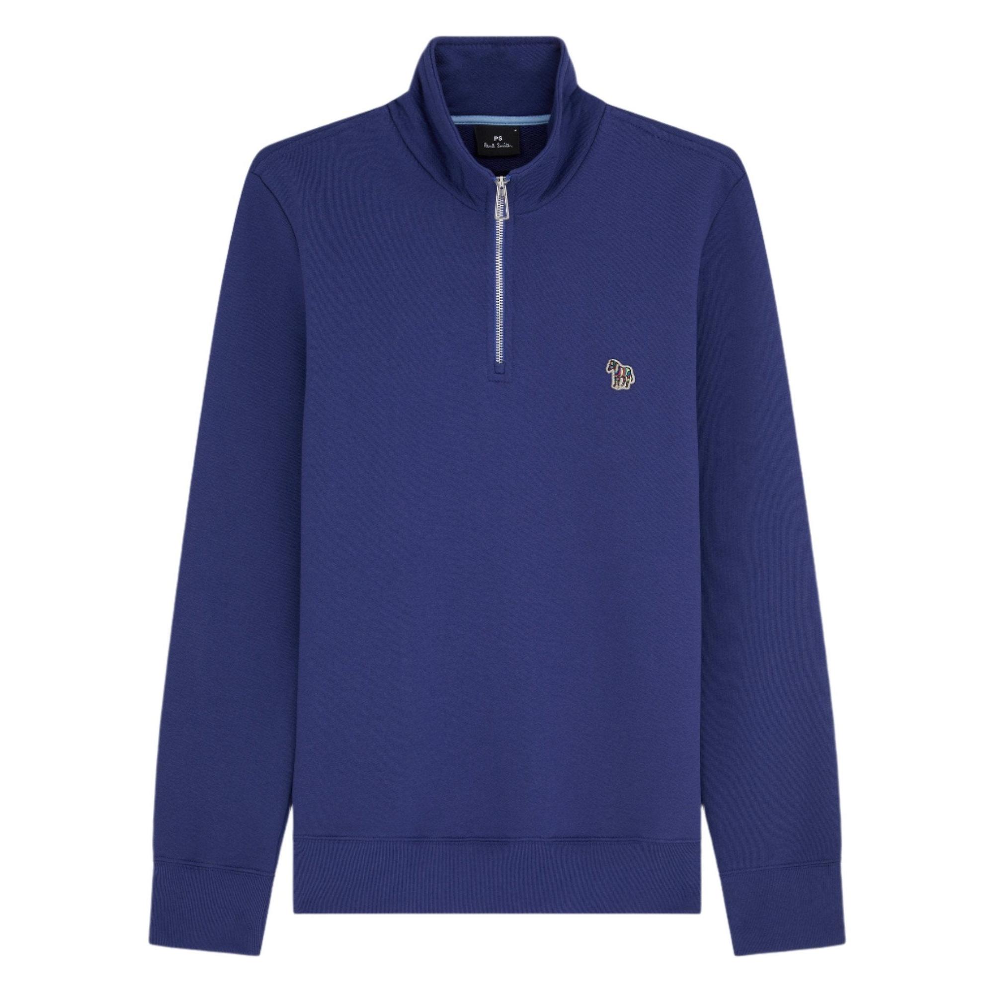 Product image 1 of 5 of Paul Smith Men's Regular Fit Zebra Half-Zip Sweatshirt - Blue