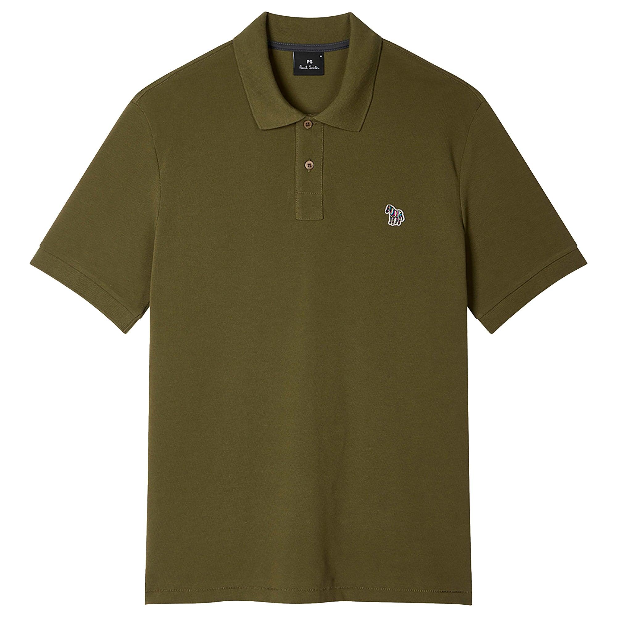 Product image 1 of 8 of PS By Paul Smith Men's Organic Cotton Zebra Polo Shirt - Khaki Green
