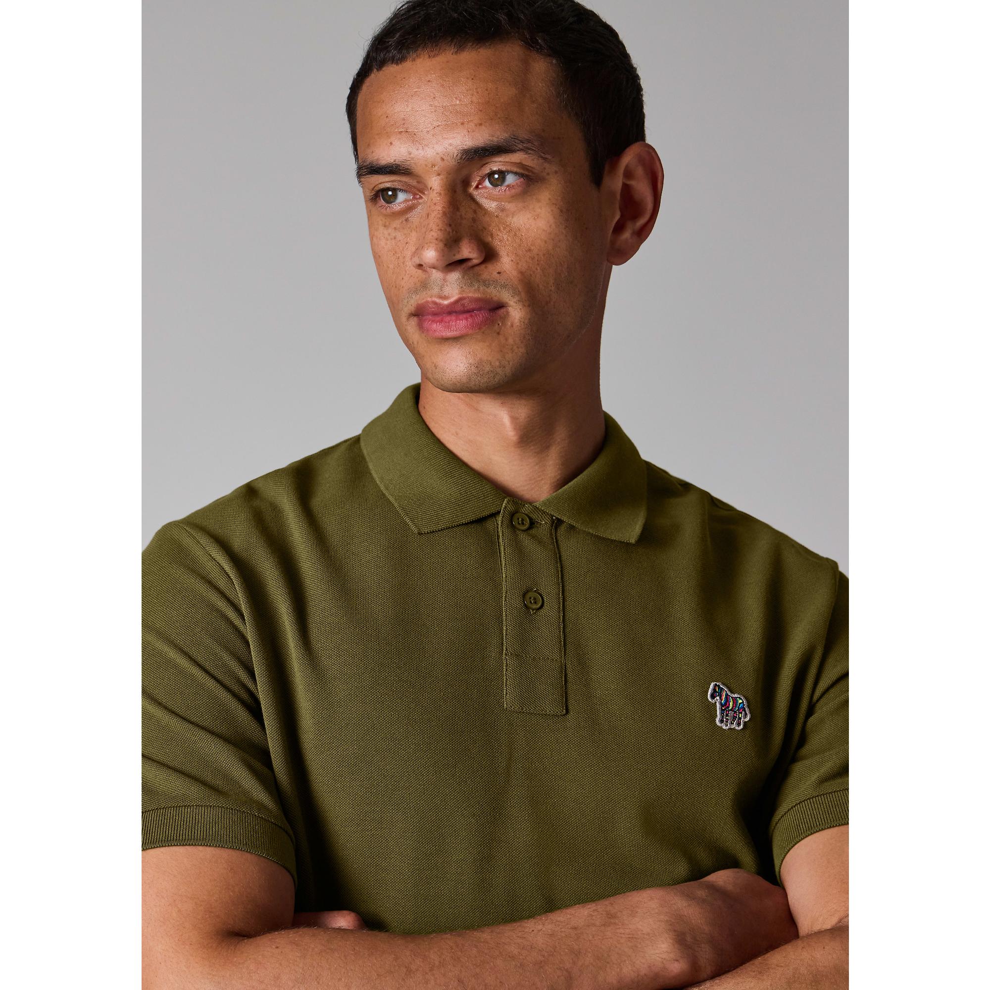 Product image 2 of 8 of PS By Paul Smith Men's Organic Cotton Zebra Polo Shirt - Khaki Green