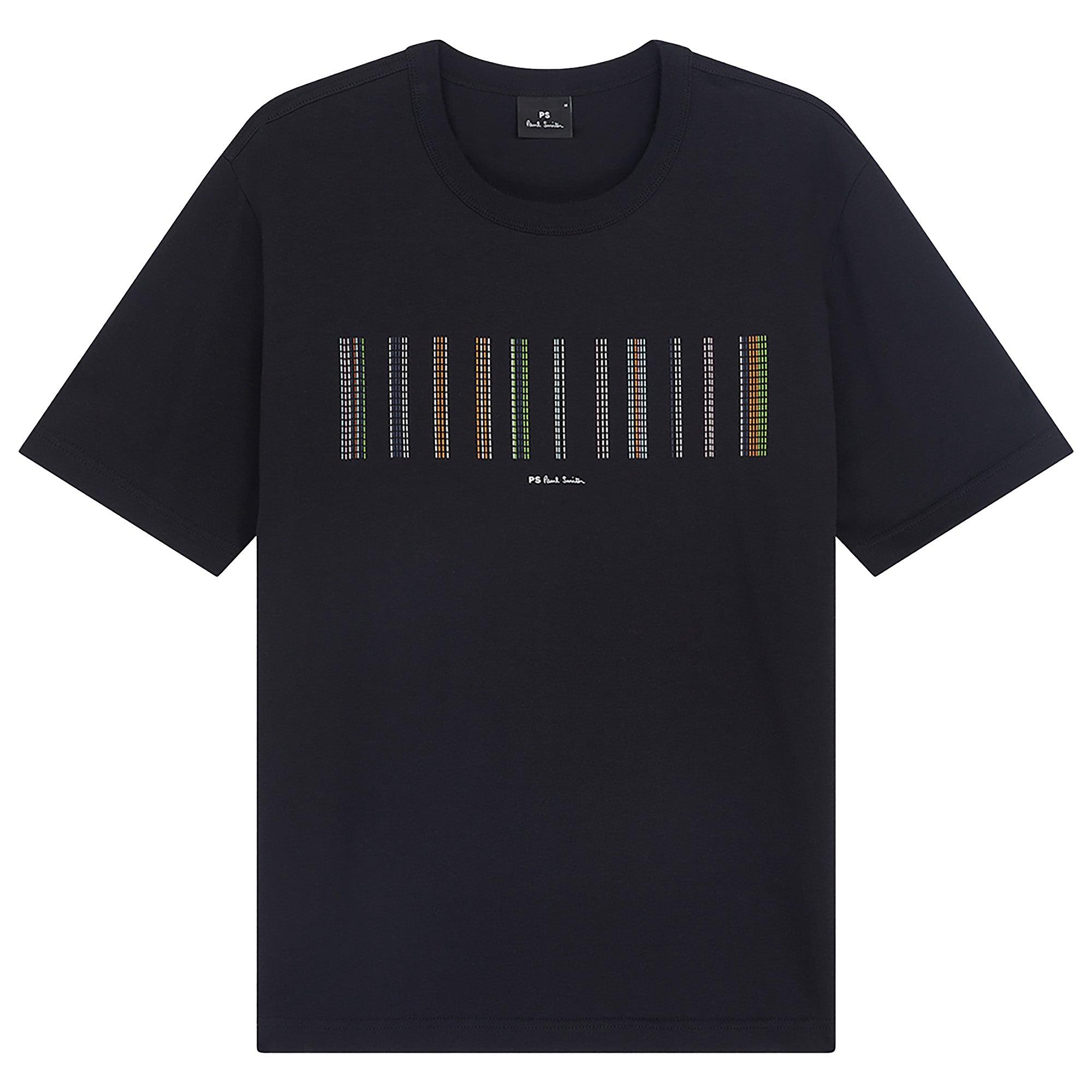 Product image 1 of 9 of PS By Paul Smith Men's Stitch Stripe Print T-Shirt - Black