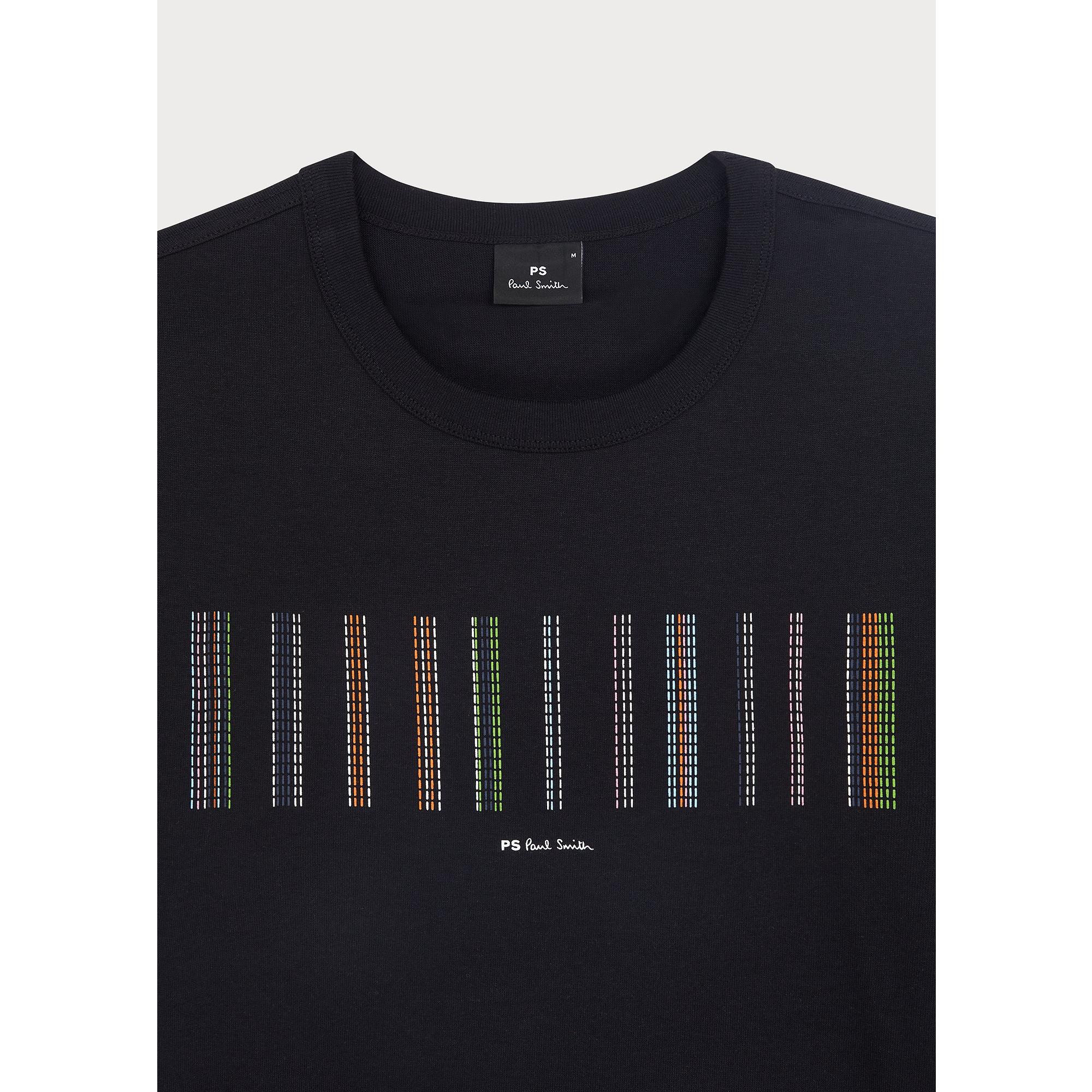 Product image 6 of 9 of PS By Paul Smith Men's Stitch Stripe Print T-Shirt - Black