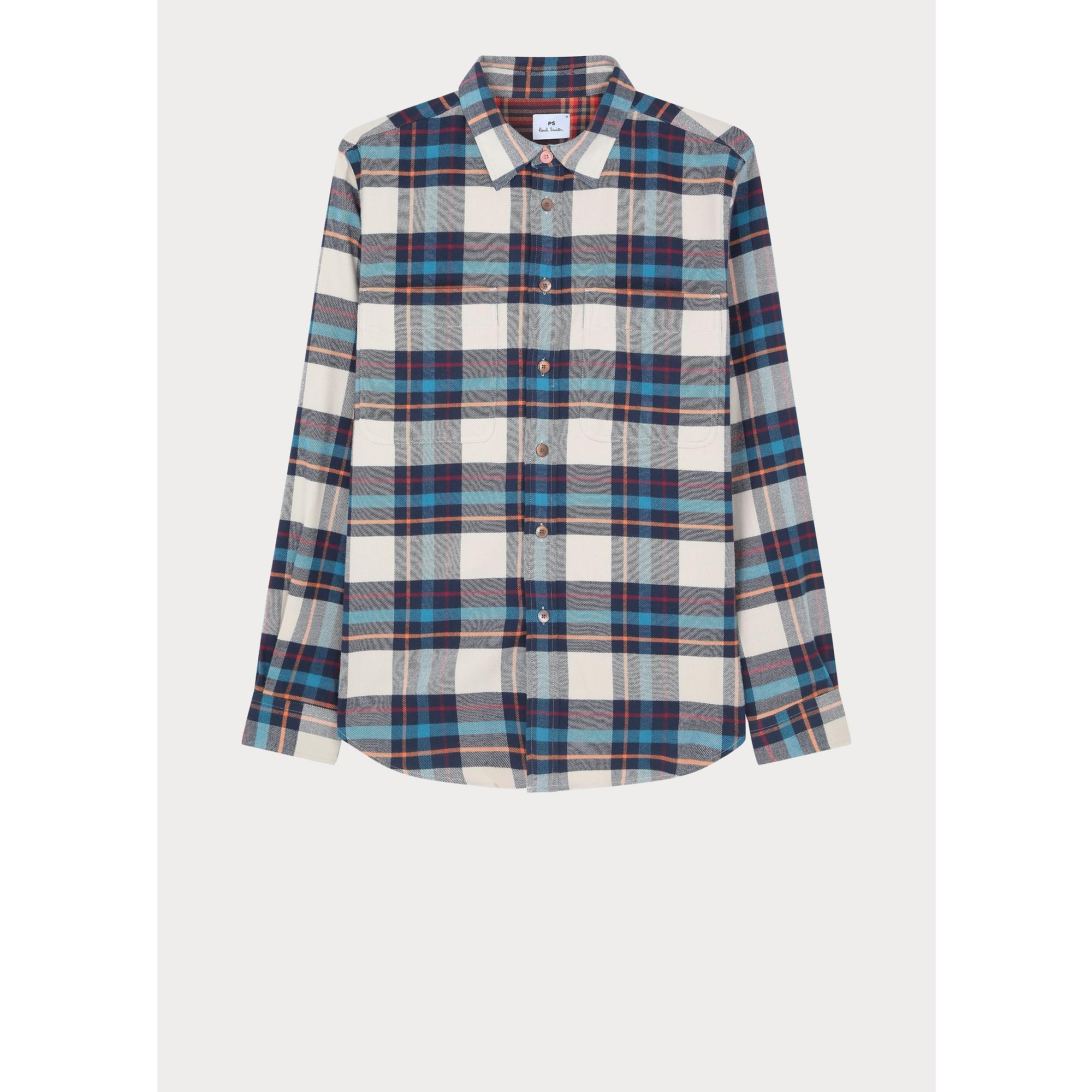 Product image 9 of 9 of Paul Smith Men's Long Sleeve Casual-Fit Shirt - Ecru Check
