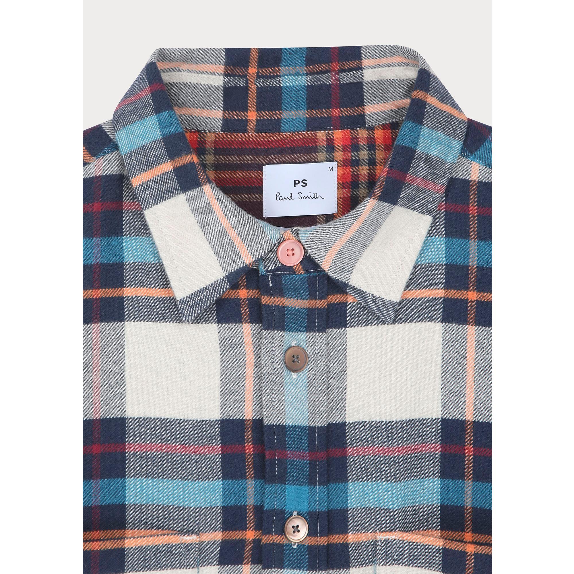 Product image 6 of 9 of Paul Smith Men's Long Sleeve Casual-Fit Shirt - Ecru Check