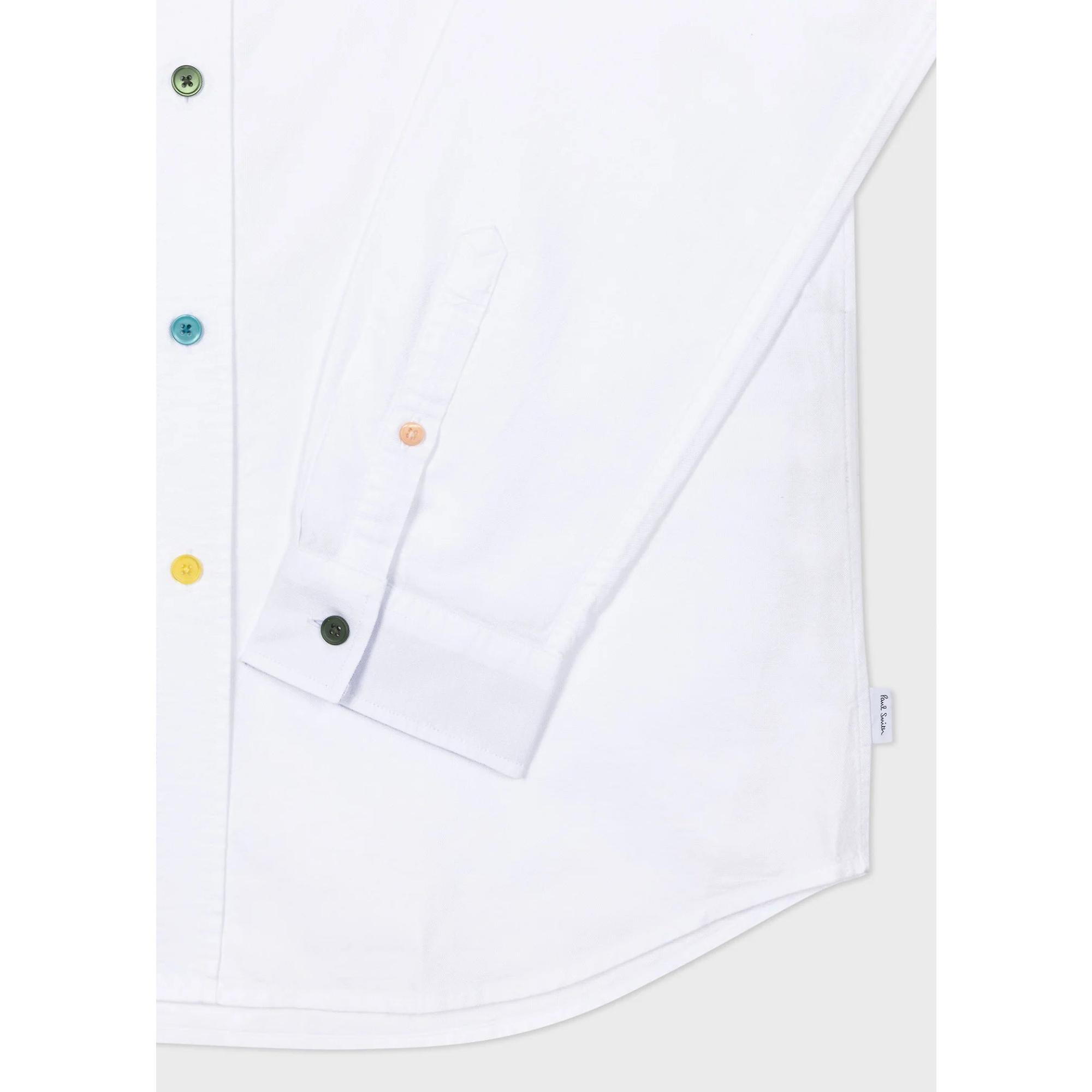 Product image 6 of 6 of Paul Smith Men's Tailored-Fit Multicolour Button Oxford Shirt - White