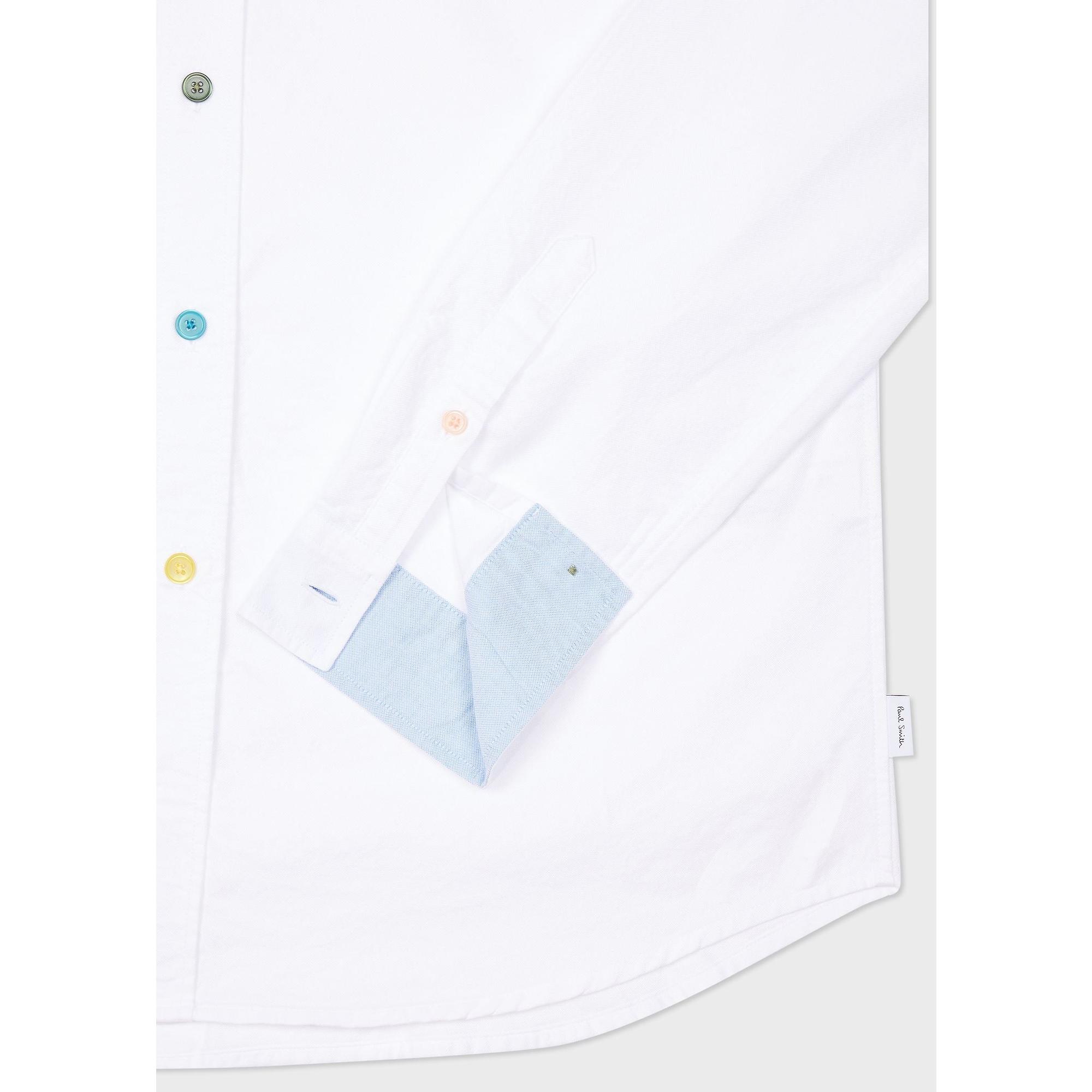 Product image 5 of 6 of Paul Smith Men's Tailored-Fit Multicolour Button Oxford Shirt - White
